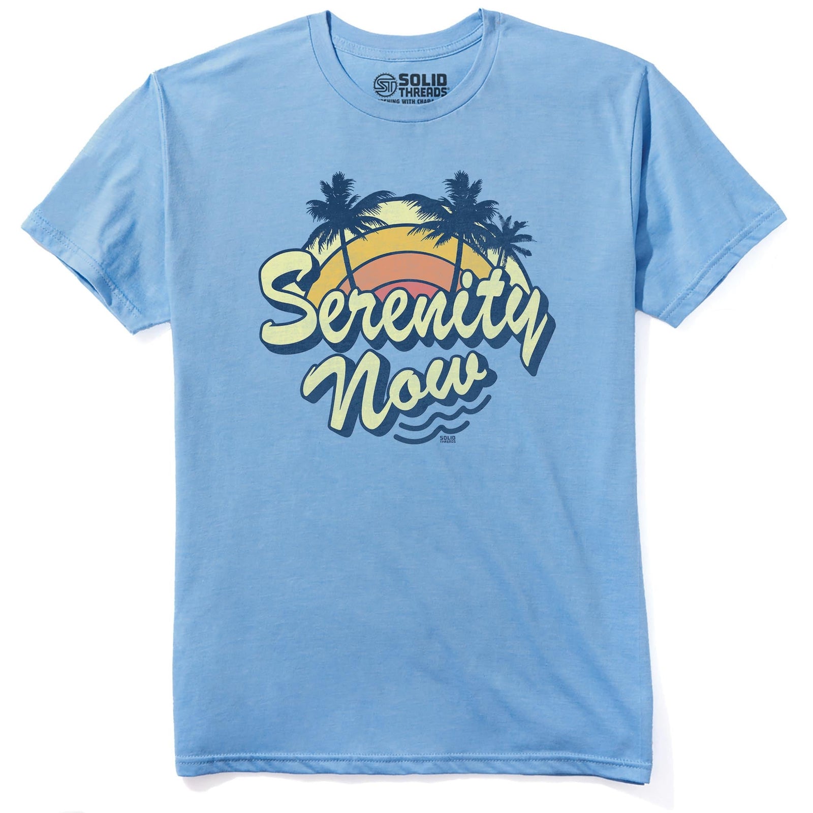 Serenity Now Cool Staple T-shirt in Light Blue Heather - Front View