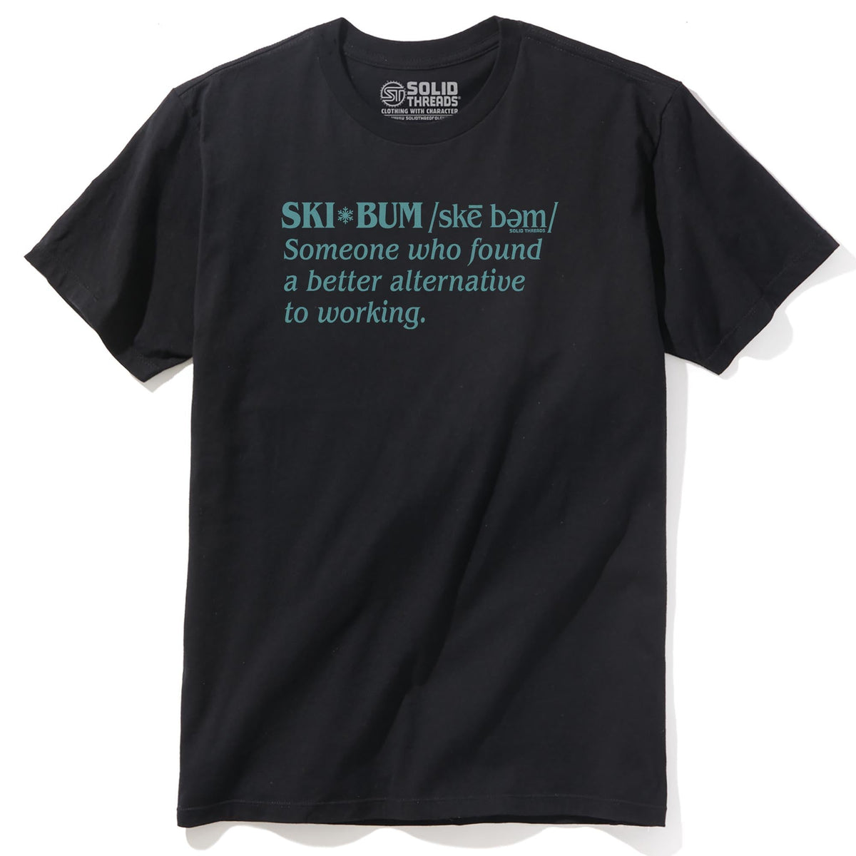 Ski Bum Defined Cool Staple T-shirt in Black - Front View