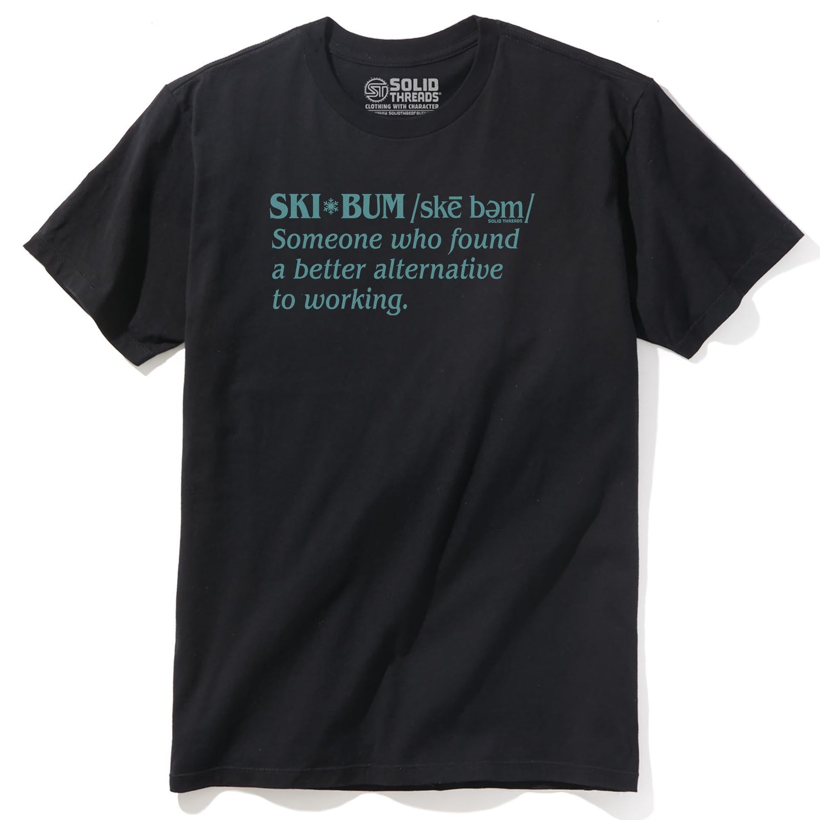 Ski Bum Defined Cool Staple T-shirt in Black - Front View