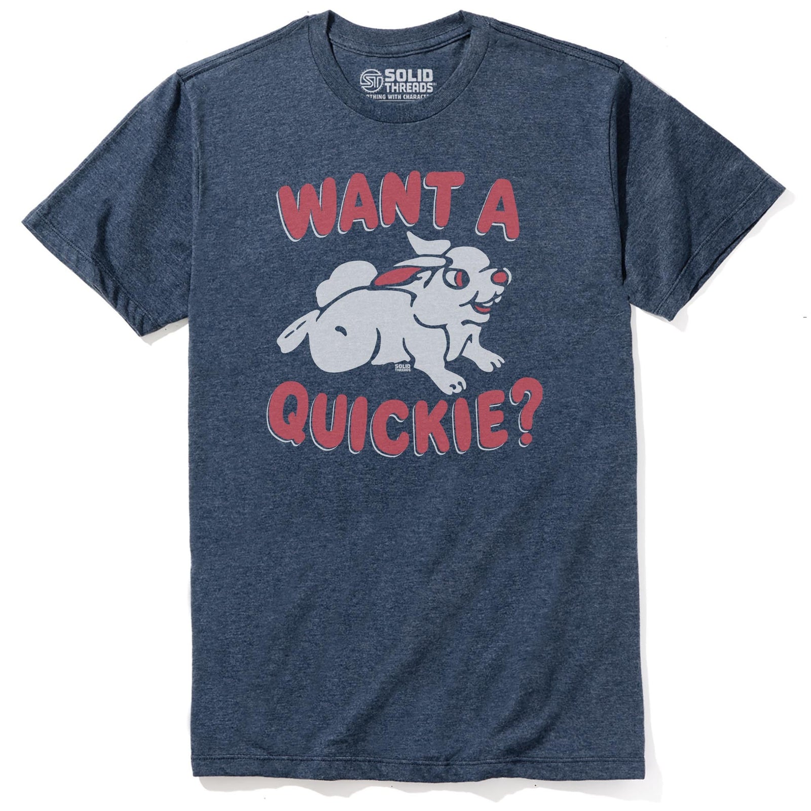 Want A Quickie Vintage Staple T-shirt in Navy Heather - Front View