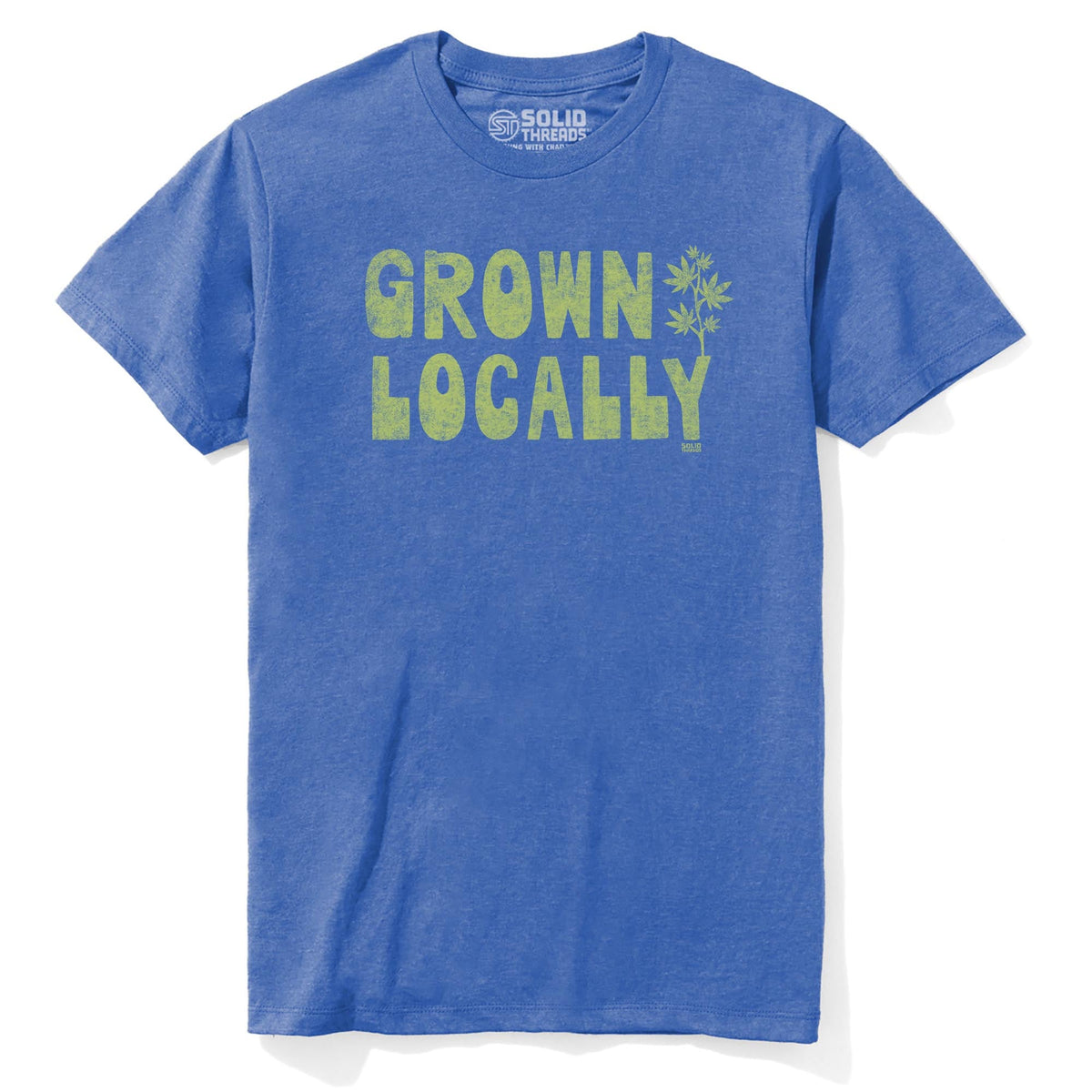 Ganja Grown Locally Cool Staple T-shirt in Royal Heather - Front View