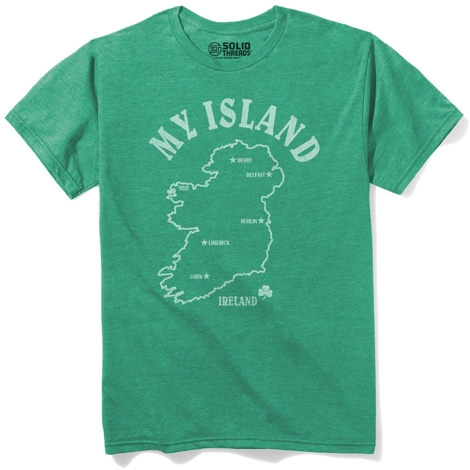 My Island Cool Staple T-shirt in Kelly Heather - Front View