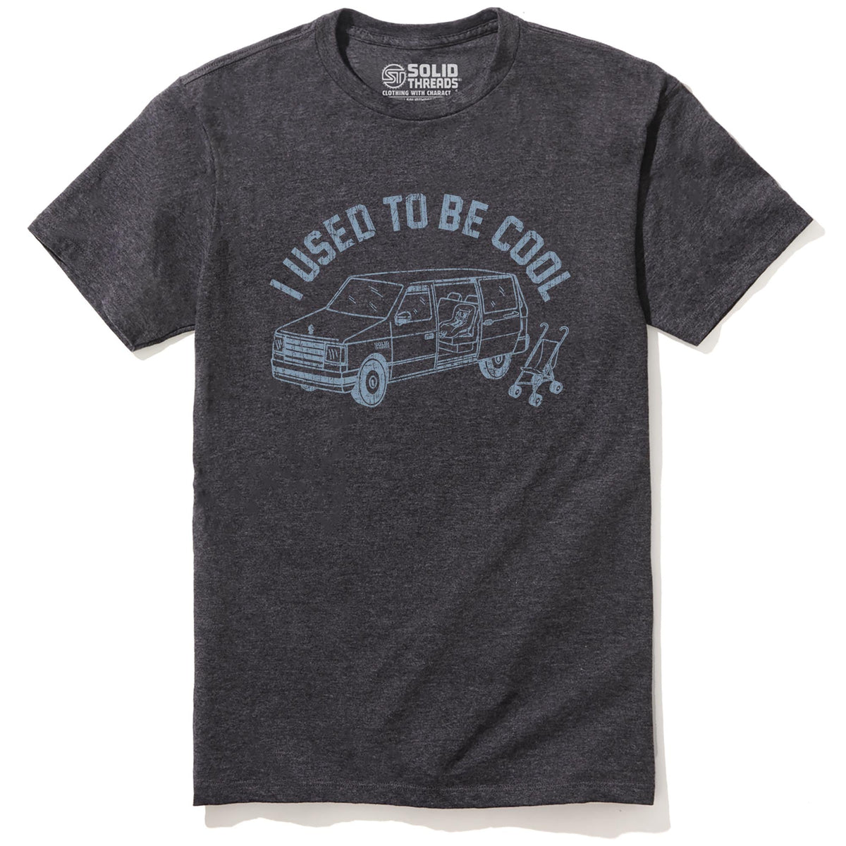 I Was Cool Once Funny Staple T-shirt in Charcoal Heather - Front View