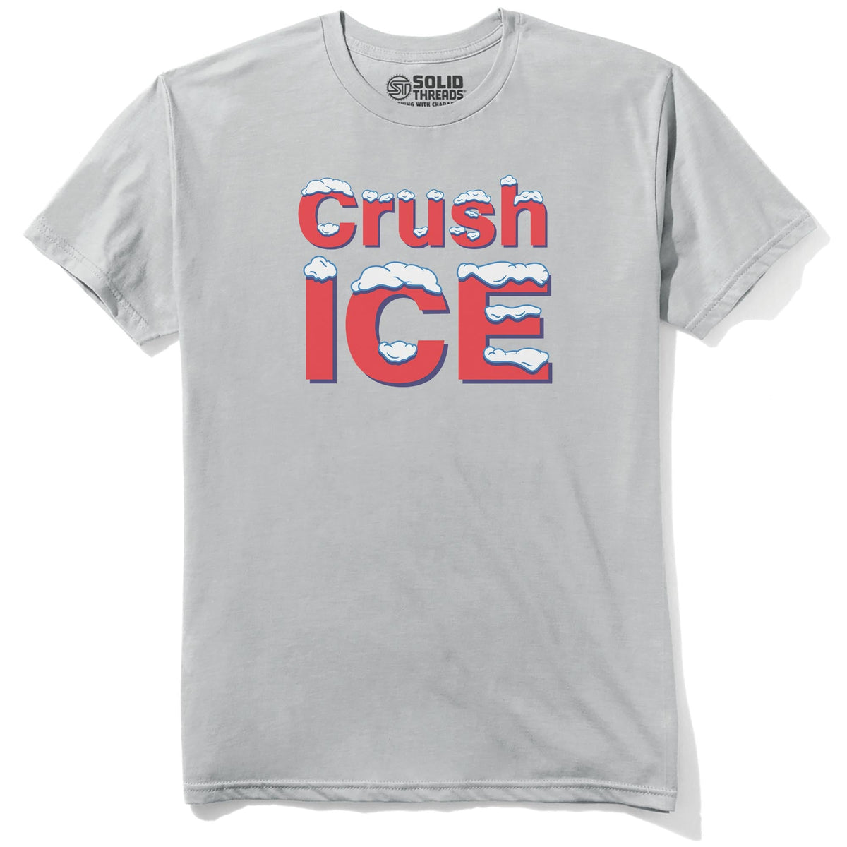 Crush Ice Cool Staple T-shirt in Silver - Front View