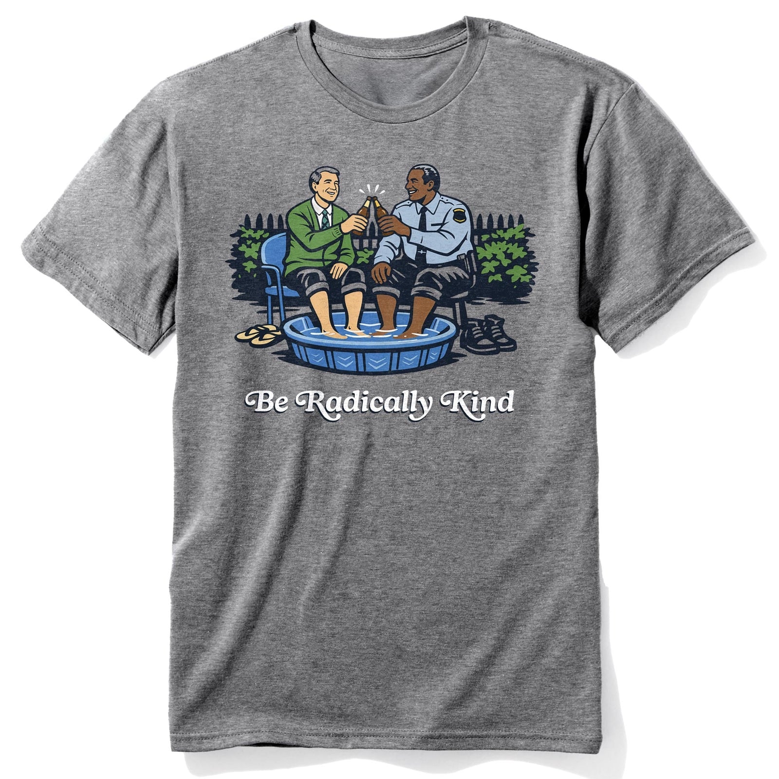 Be Radically Kind Cool Usa-Made Signature T-Shirt in Triblend Grey - Front View