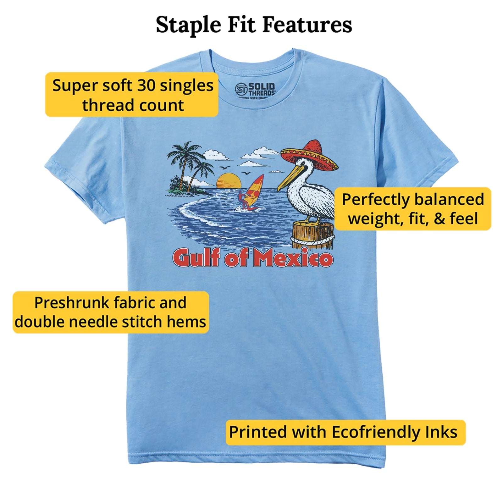 Gulf Of Mexico Vintage Everyday Staple T-Shirt in Natural - Fit Attributes