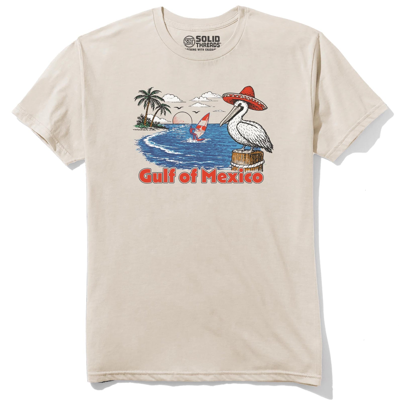 Gulf Of Mexico Vintage Everyday Staple T-Shirt in Natural - Front View