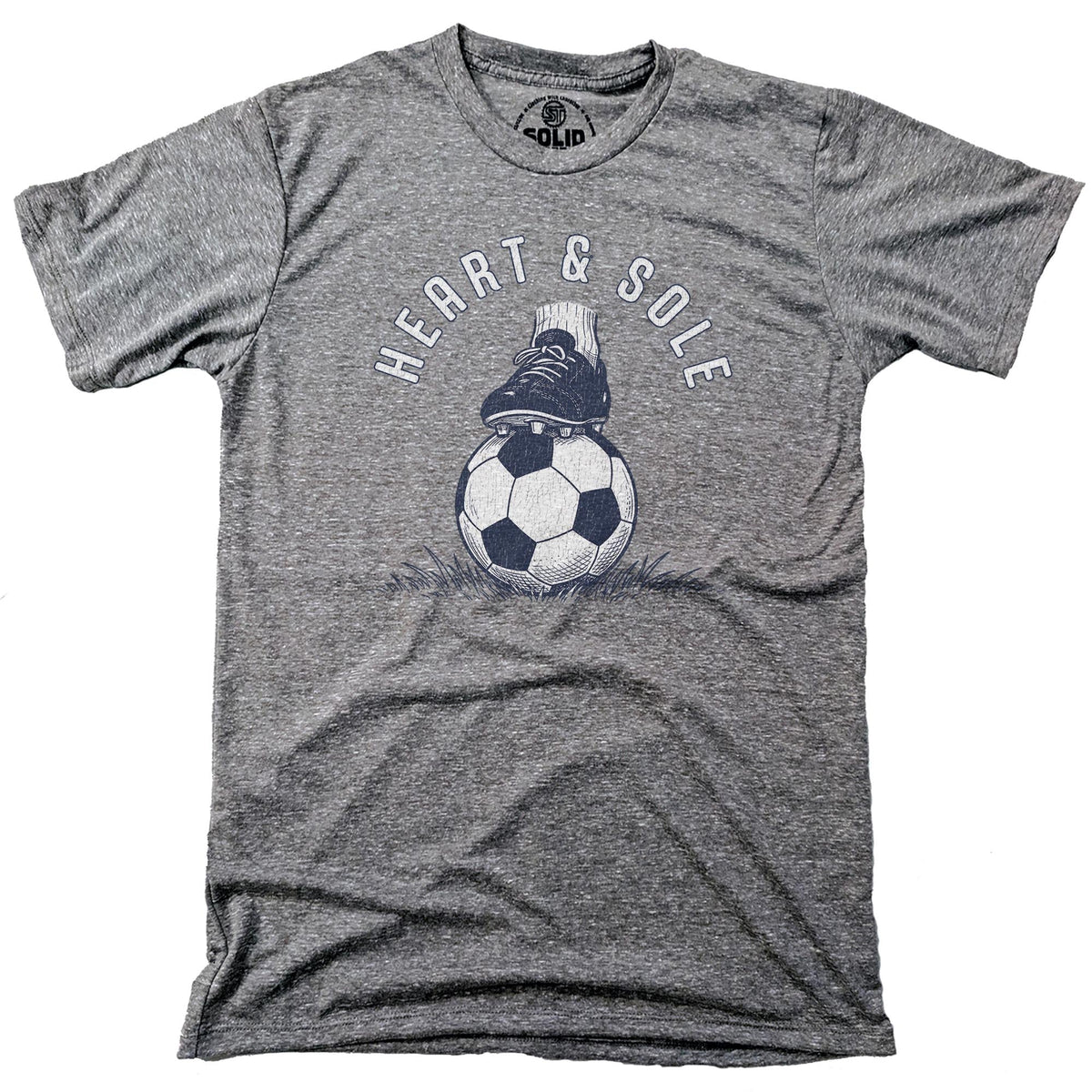 Heart &amp; Sole Vintage Signature T-shirt in Triblend Grey - Front View