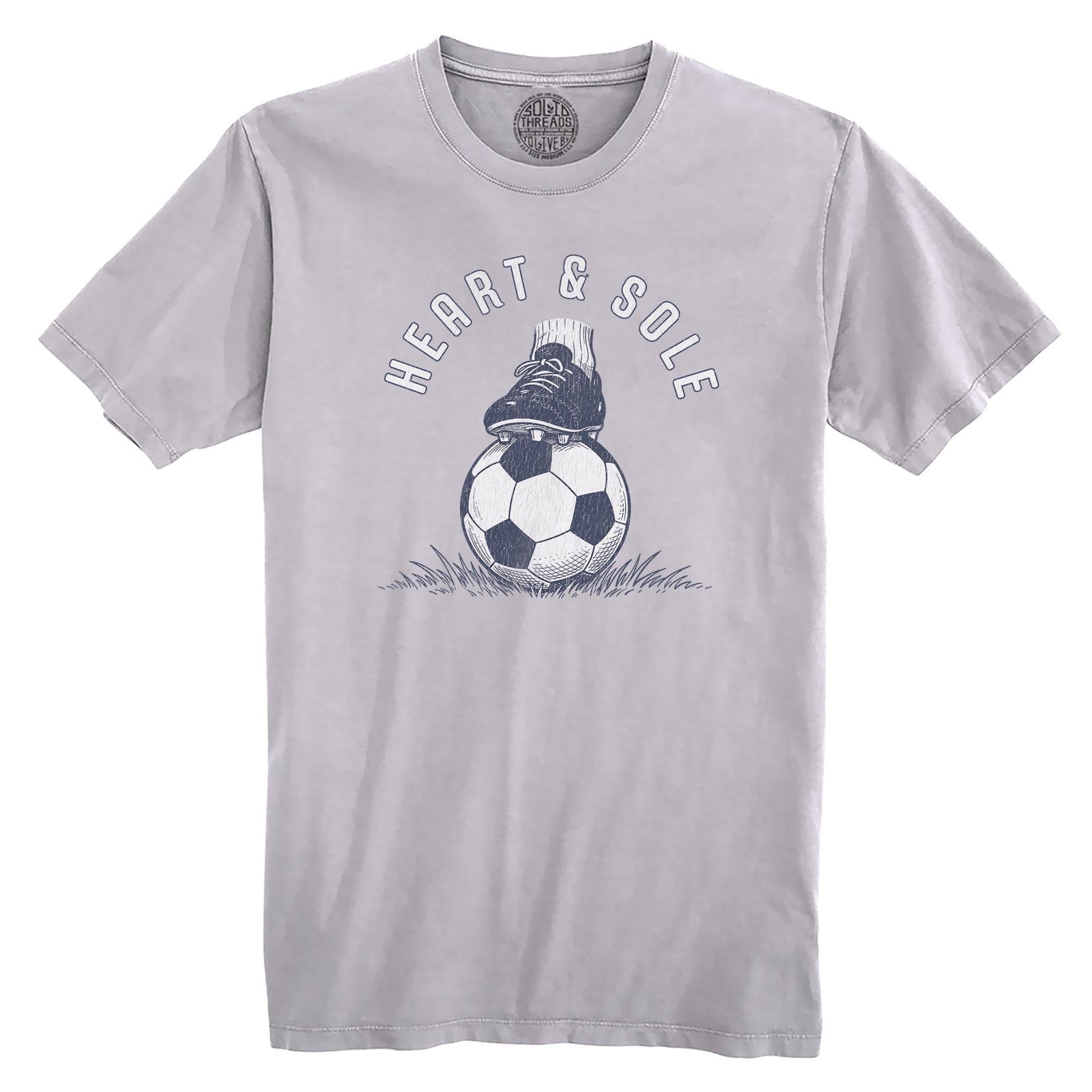 Heart & Sole Vintage Organic T-shirt in Silver - Front View
