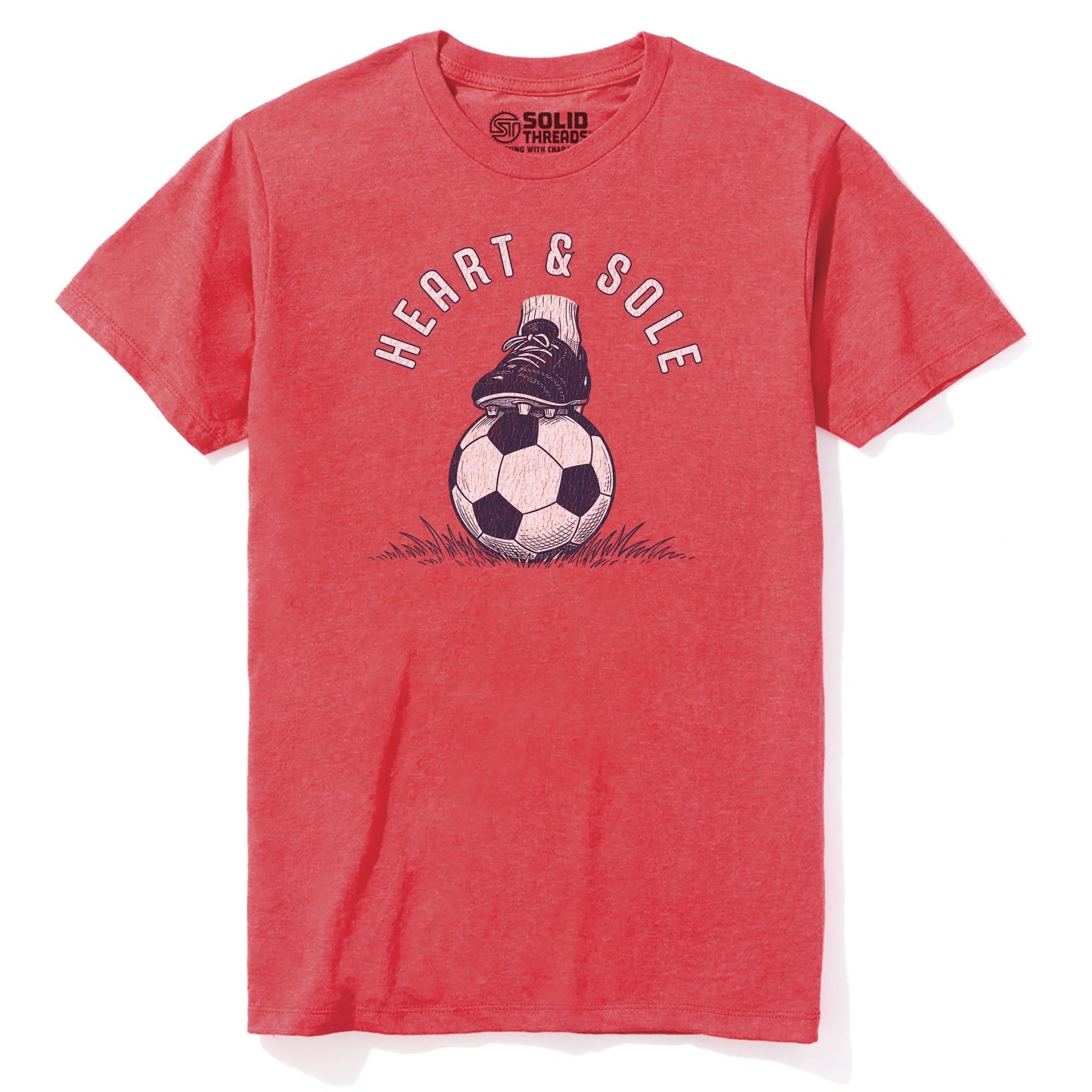 Heart & Sole Vintage Staple T-shirt in Red Heather - Front View