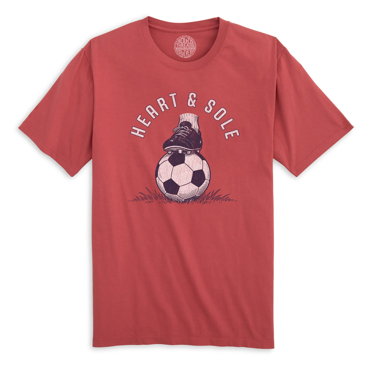 Heart & Sole Vintage Organic T-shirt in Brick - Front View