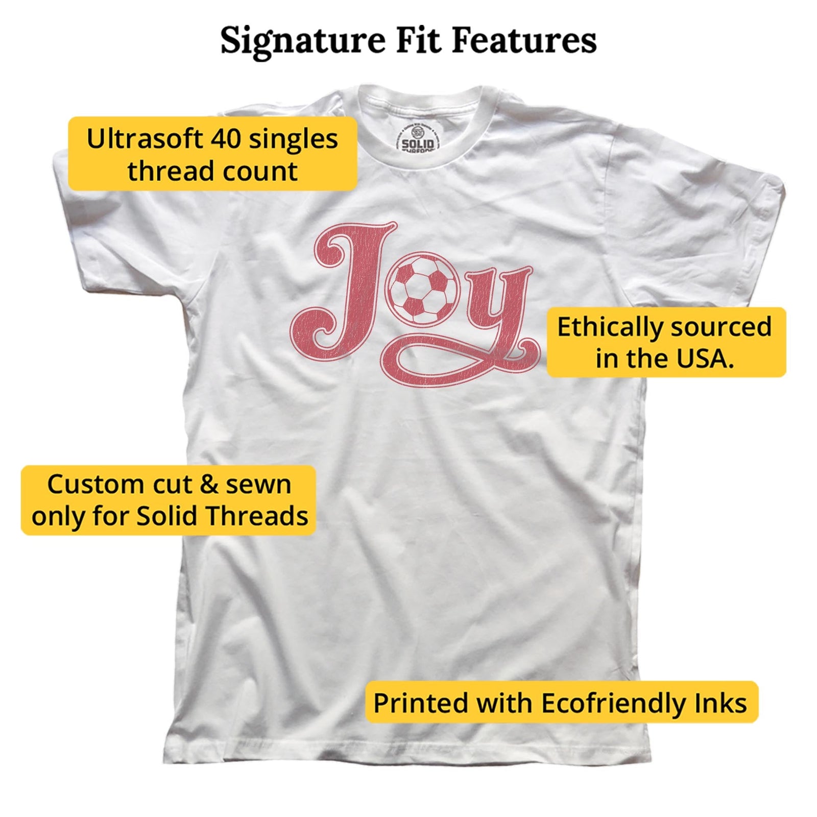 Joy Vintage Signature T-shirt in White - Fit Attributes