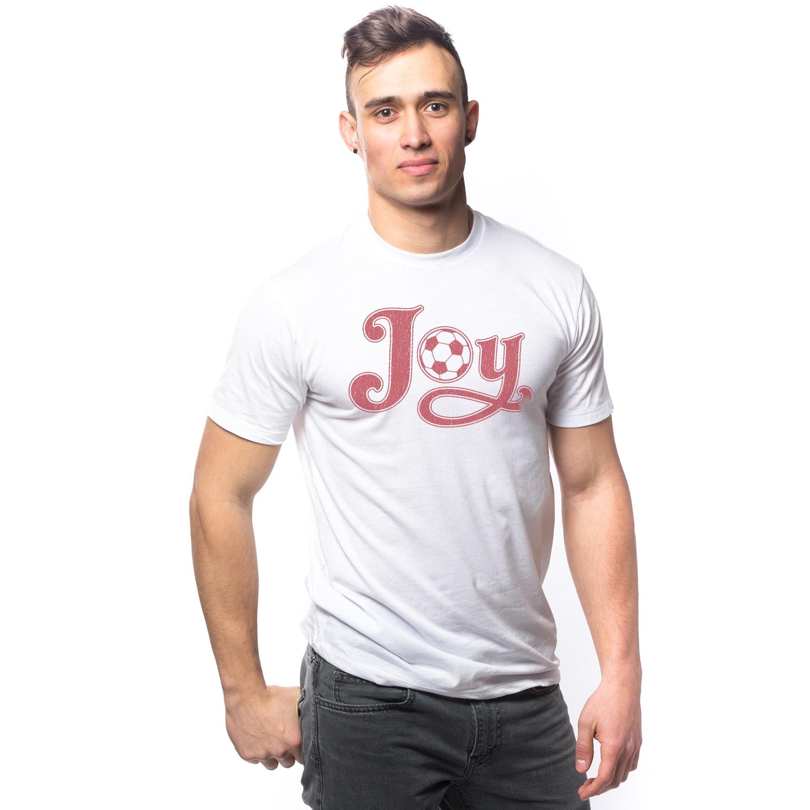 Joy Vintage Signature T-shirt in White - Front View