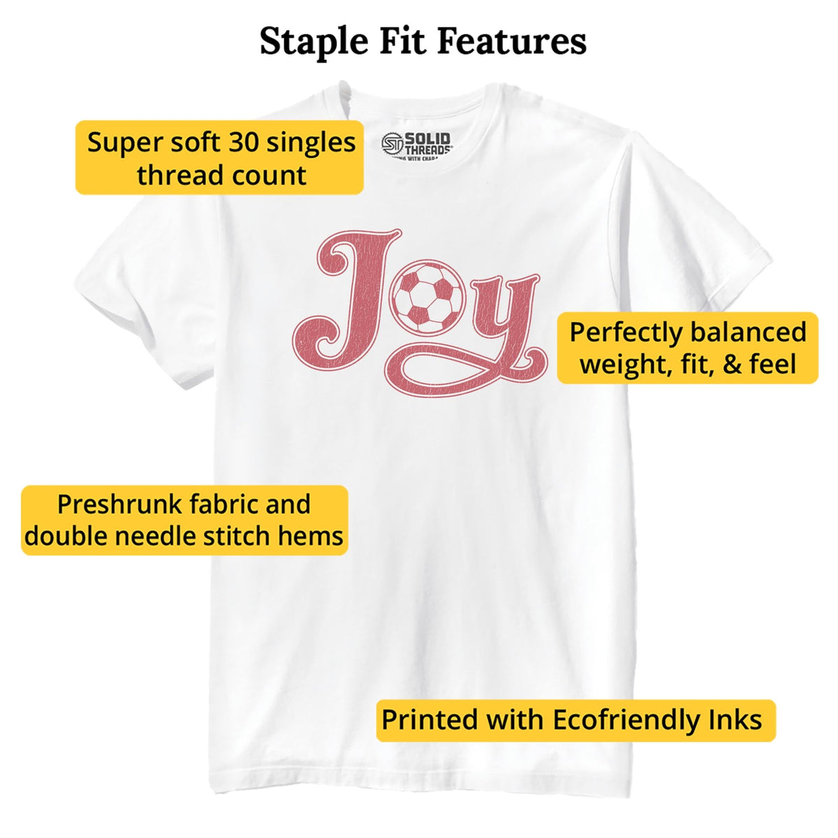 Joy Vintage Staple T-shirt in White - Fit Attributes