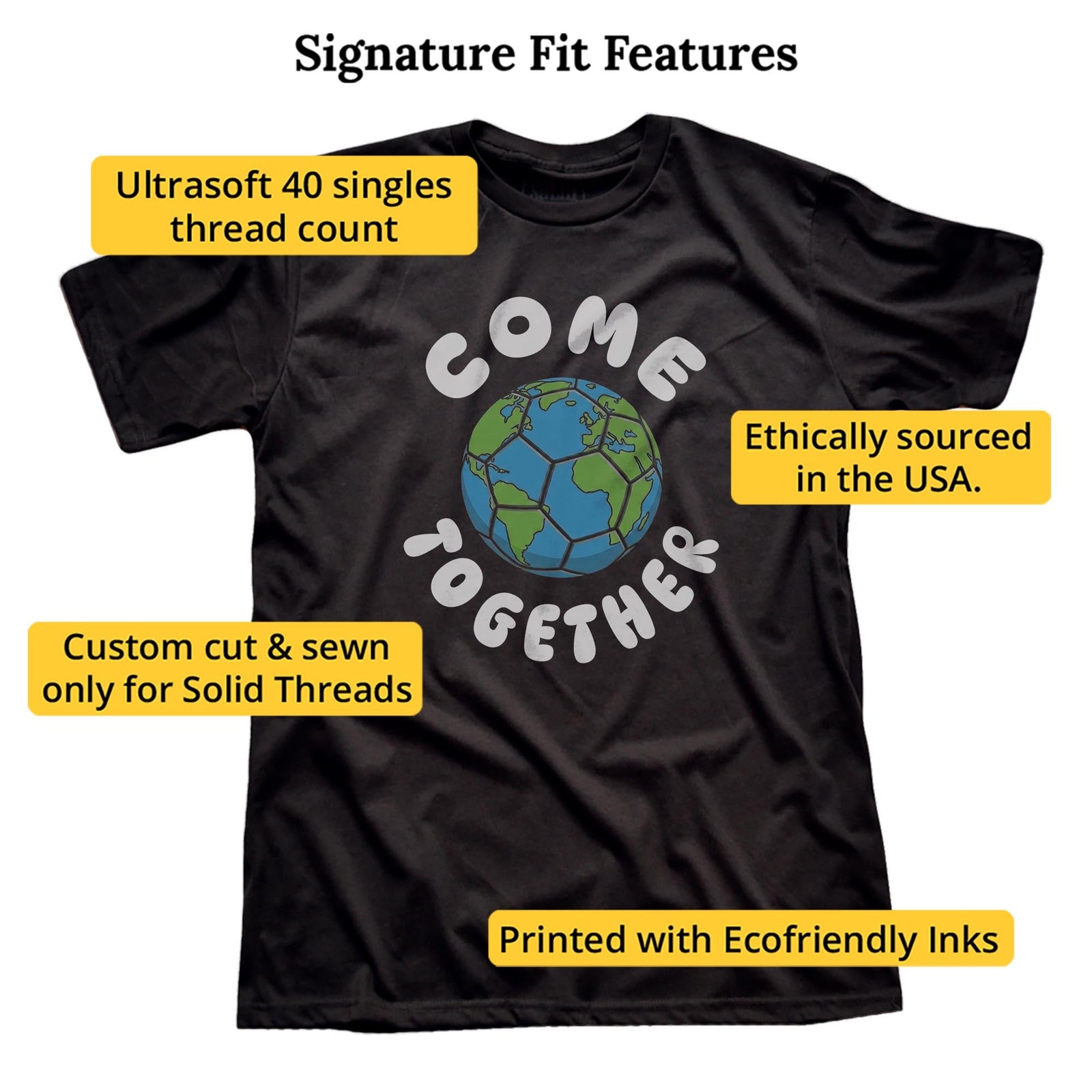 Come Together Cool Signature T-shirt in Black - Fit Attributes