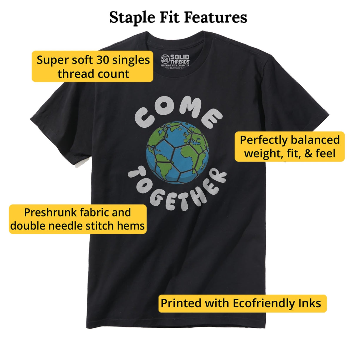 Come Together Cool Staple T-shirt in Black - Fit Attributes