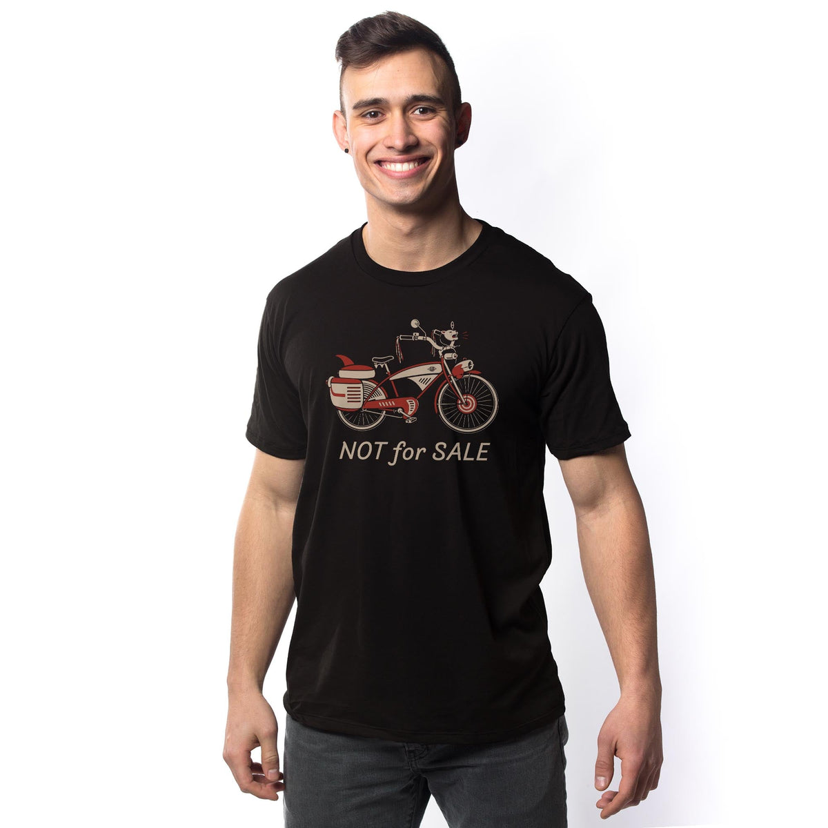 Not For Sale Cool Signature T-shirt in Black On Model - Front View