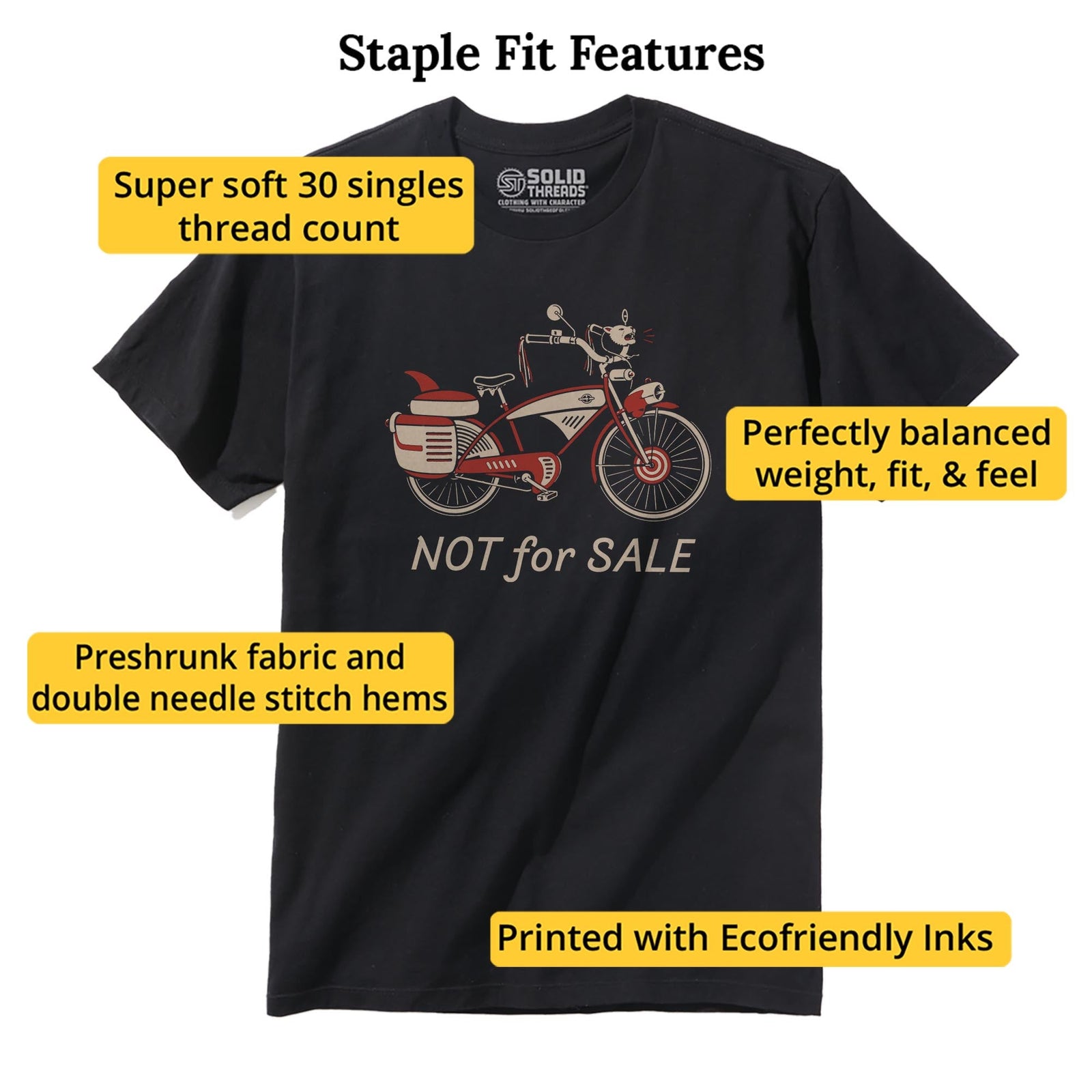 Not For Sale Cool Staple T-shirt in Black - Fit Attributes