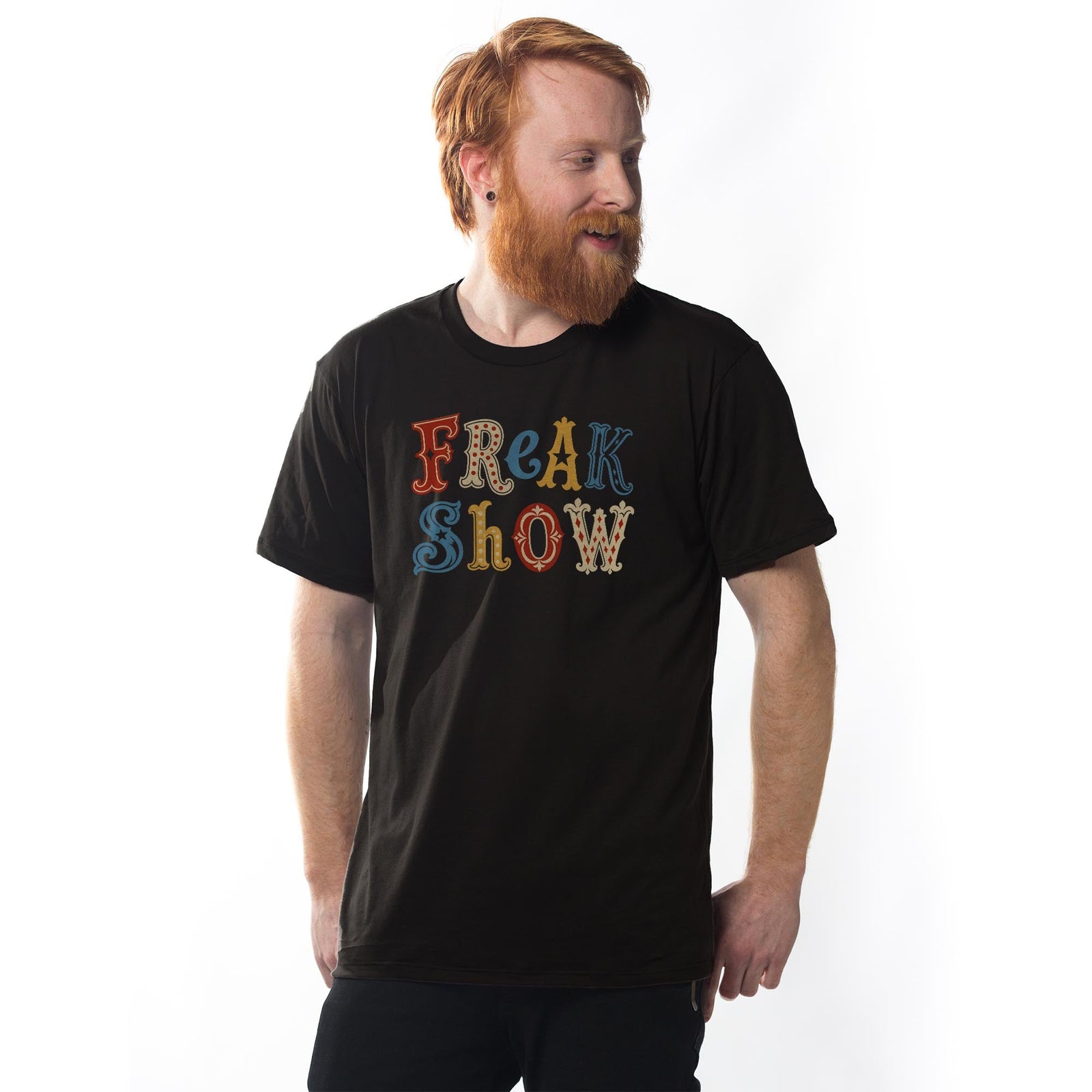 Freak Show Vintage Signature T-shirt in Black - Front View