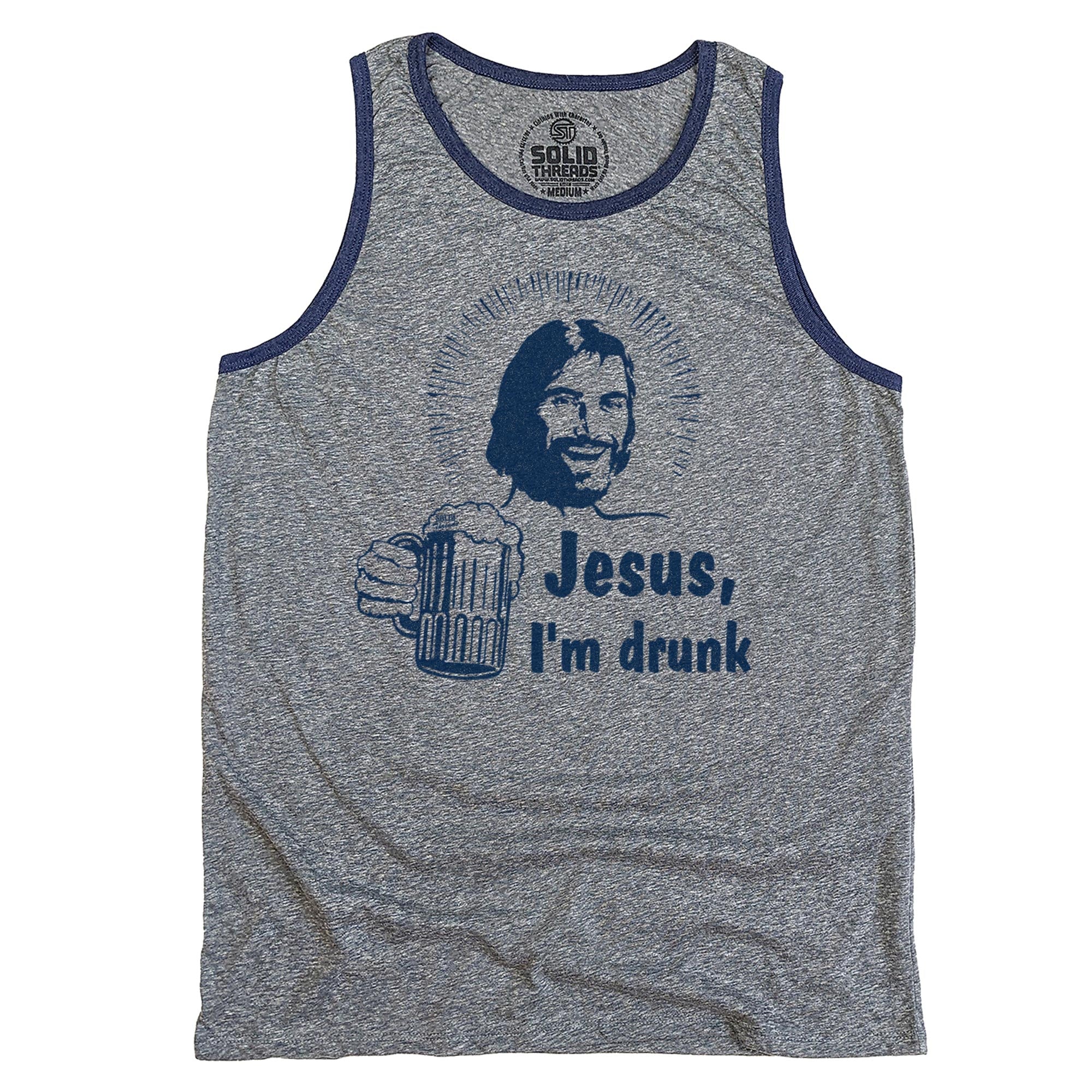 Jesus I'm Drunk Vintage Tank Top | SOLID THREADS