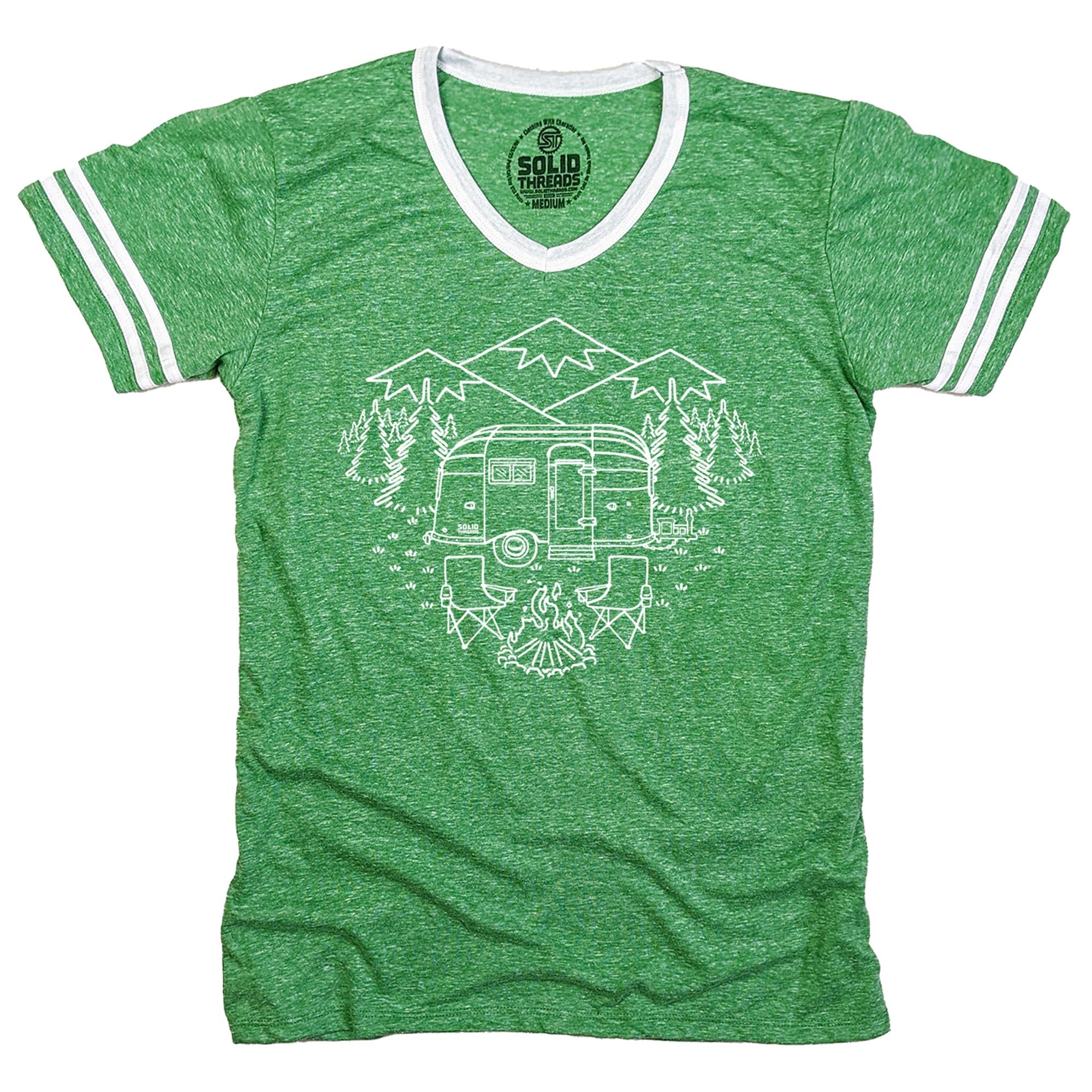 camp retro Camp Site Ringer V-Neck Tee