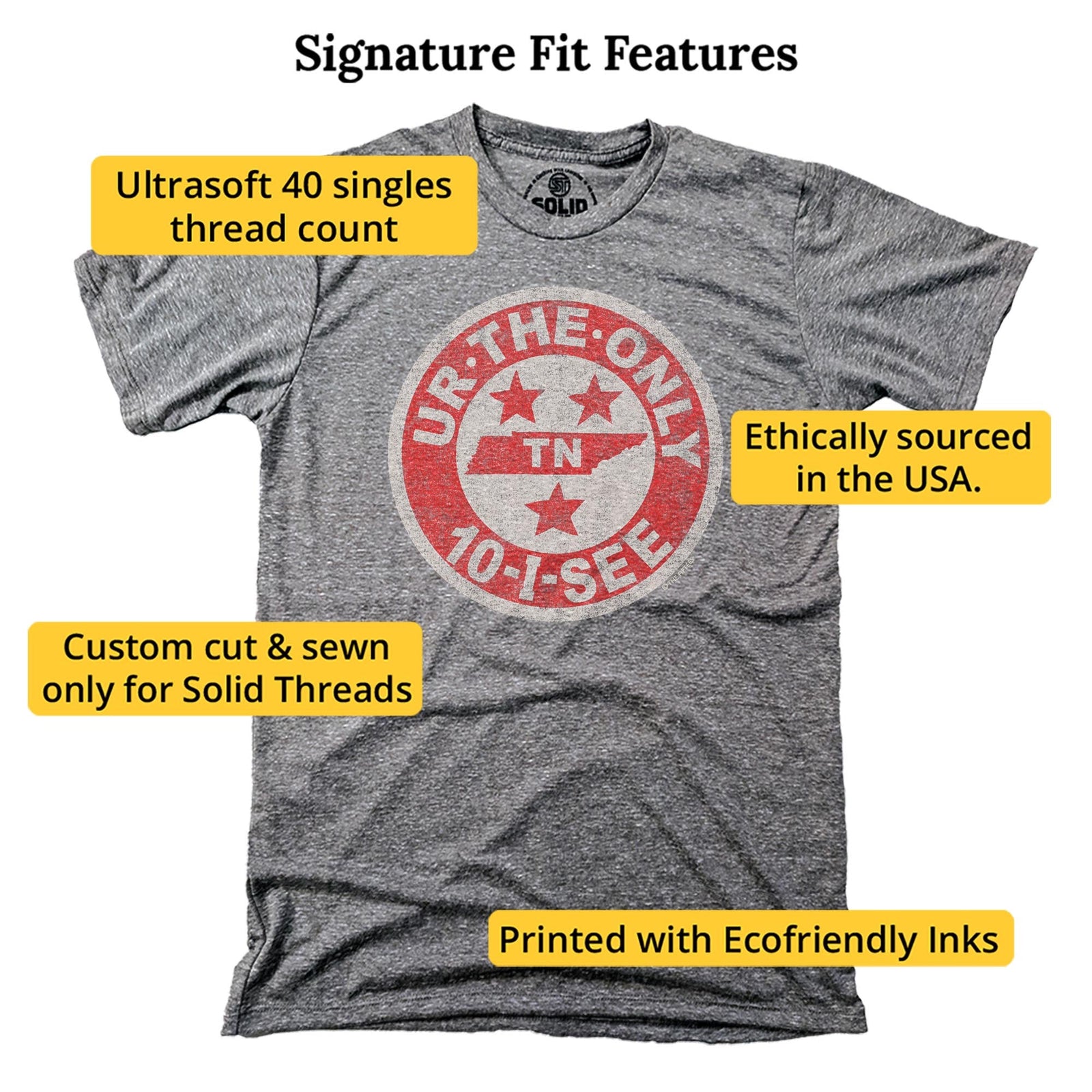 Youre The Only Ten I See Funny Signature T-shirt in Triblend Grey - Fit Attributes