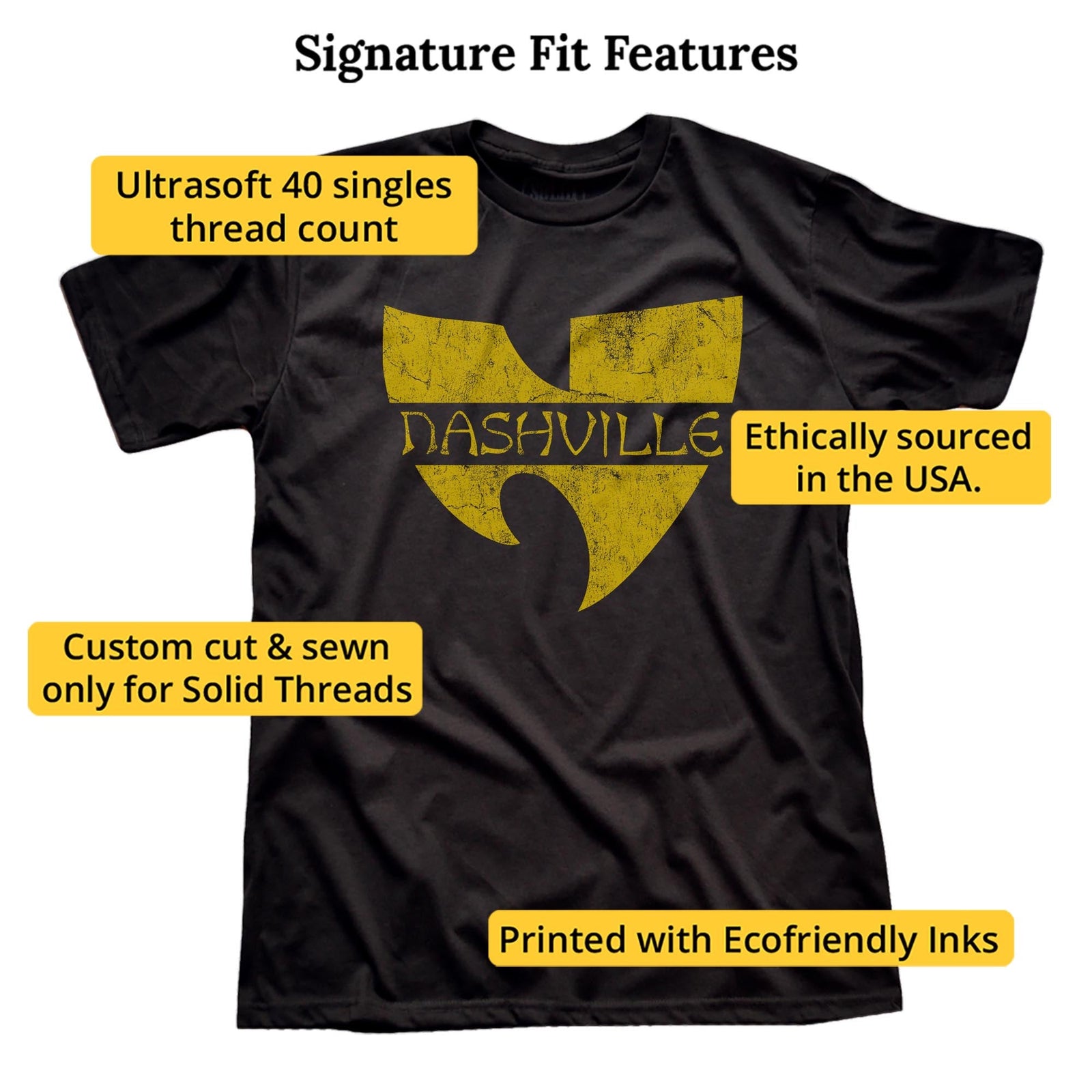 Nash Wutang Cool Signature T-shirt in Black - Fit Attributes