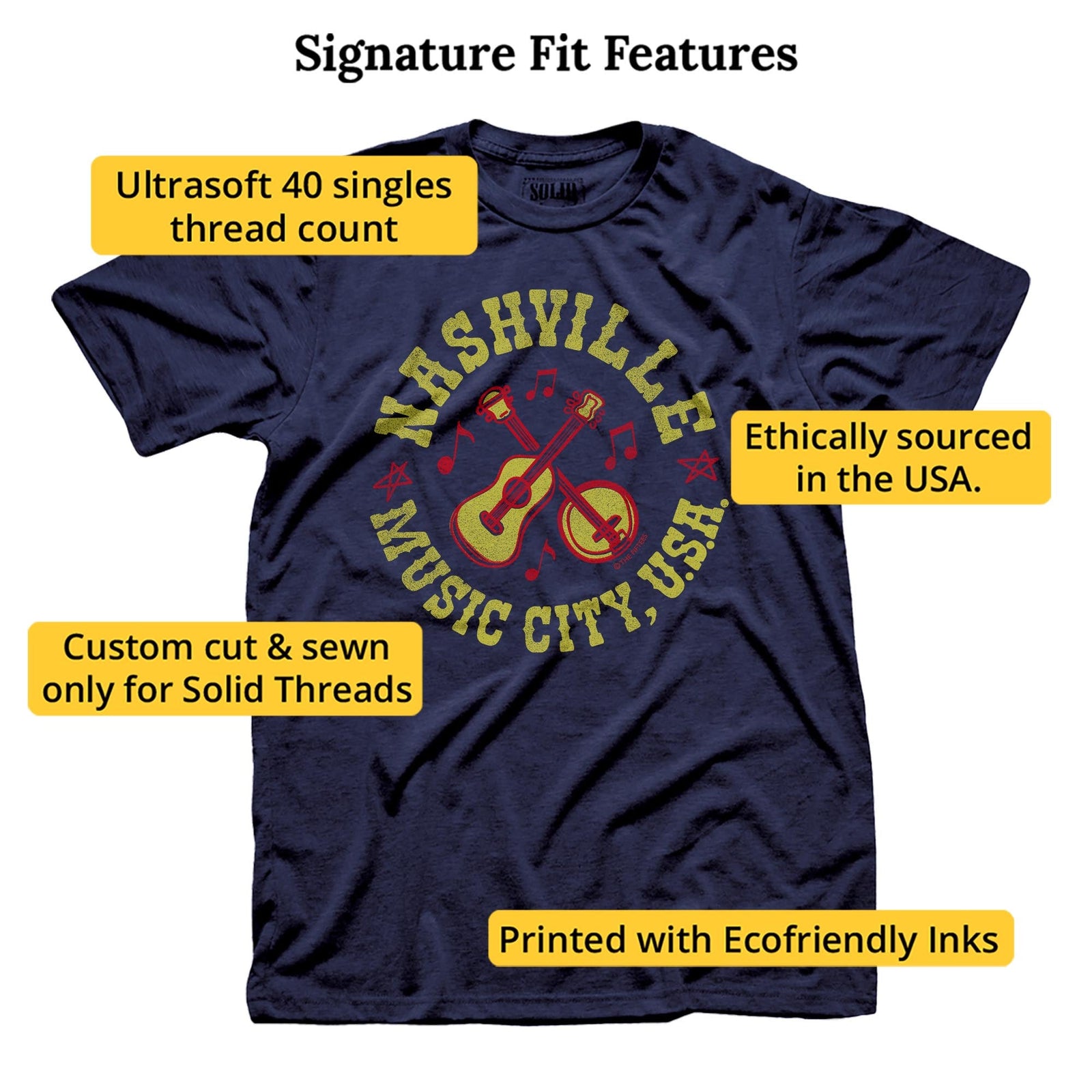 Banjo City Cool Signature T-shirt in Navy - Fit Attributes