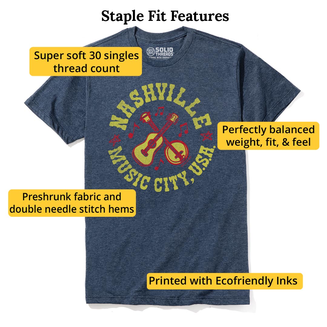 Banjo City Cool Staple T-shirt in Navy Heather - Fit Attributes
