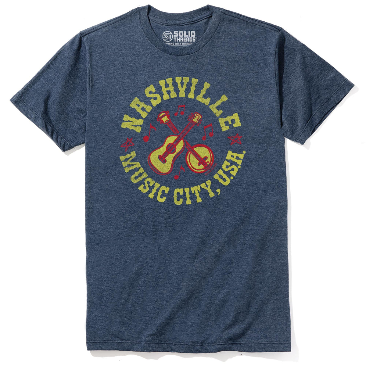 Banjo City Cool Staple T-shirt in Navy Heather - Front View