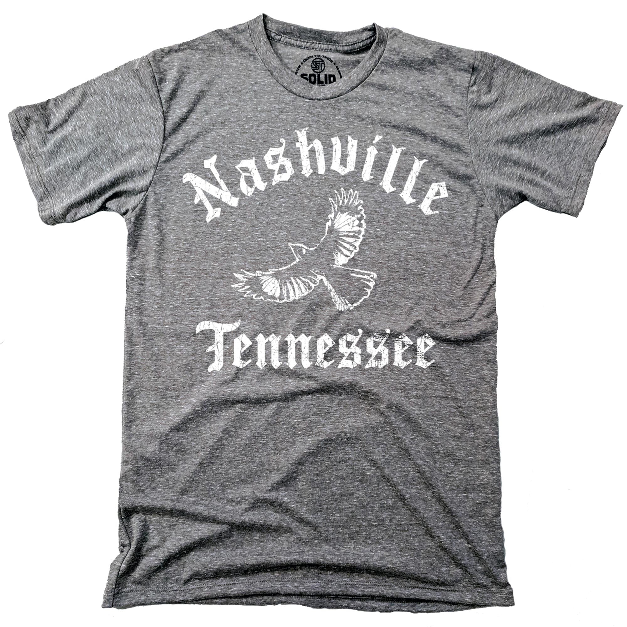 Men's Nash Mockingbird Vintage Graphic T Shirt | Cool Nashville State Bird Tee | Solid Threads