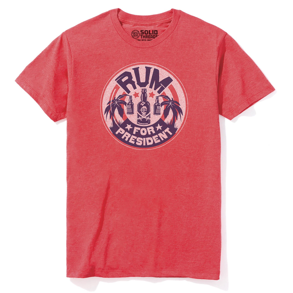Run For President Funny Staple T-shirt in Red Heather - Front View