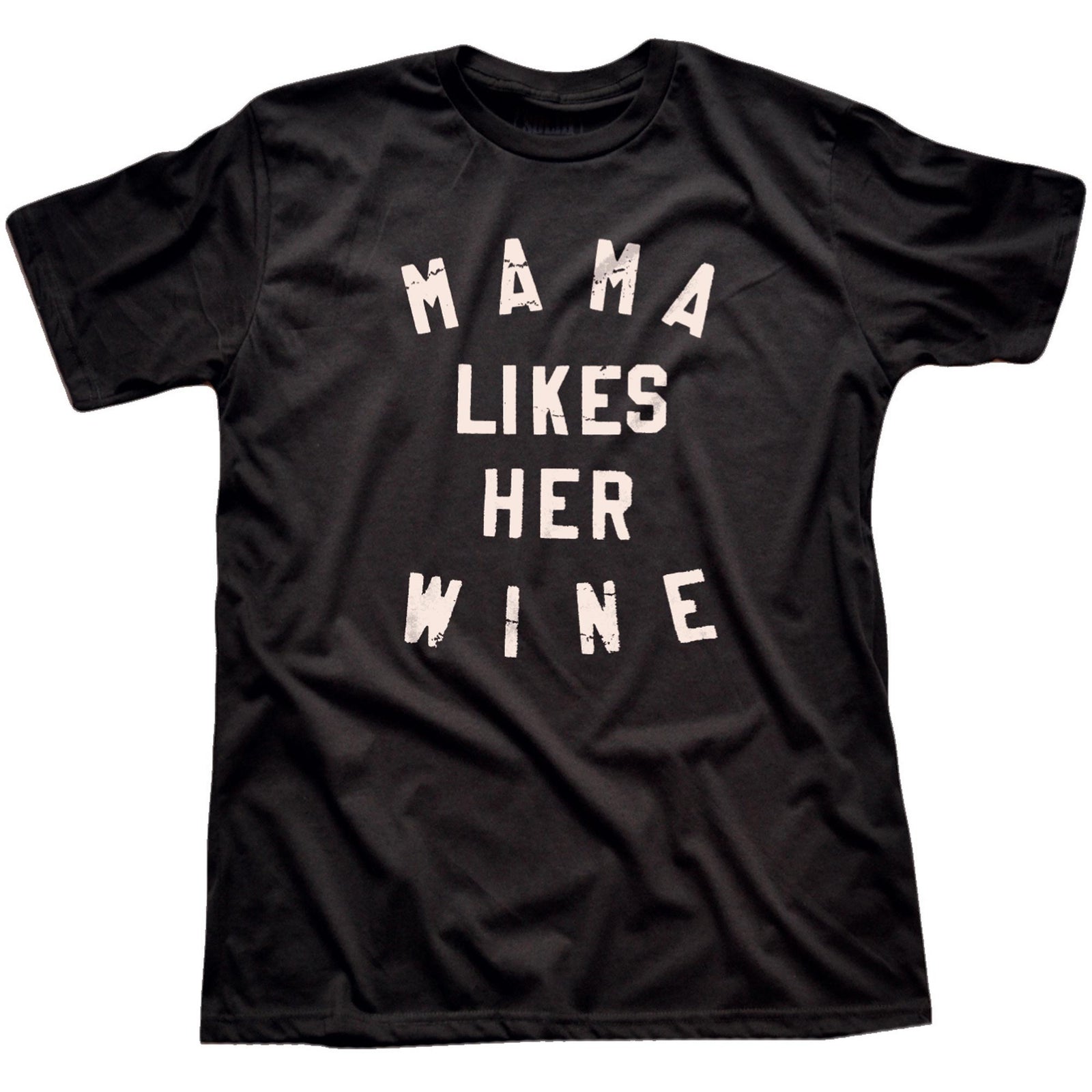 Men's Mama Likes Her Wine Funny Graphic T Shirt | Vintage Drinking Wine Moms Tee | Solid Threads