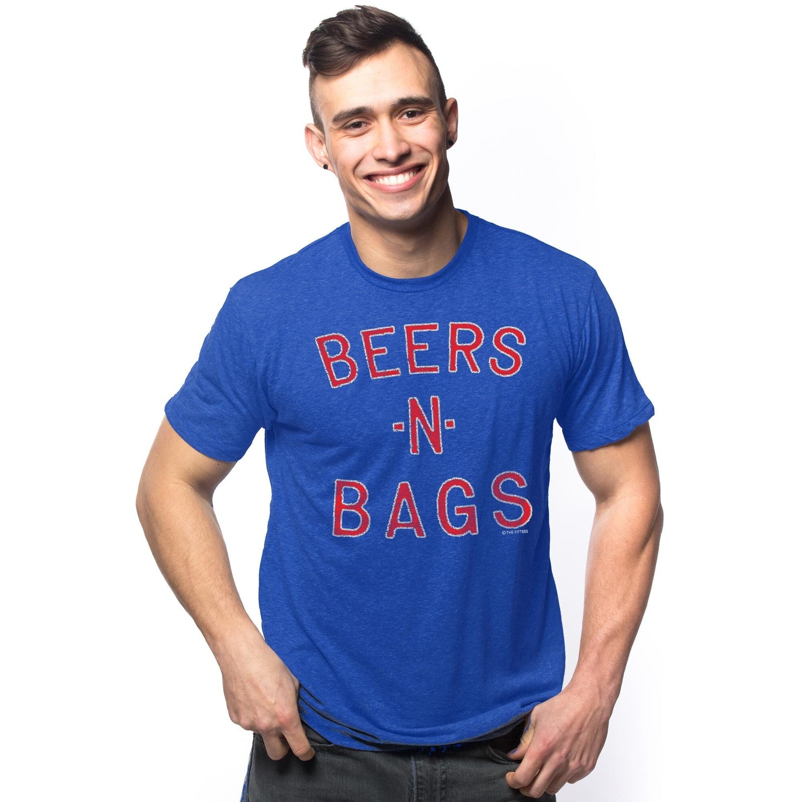 Men's Beer In Bags Funny Graphic T-Shirt | Vintage Drinking Shopping  Tee | Solid Threads