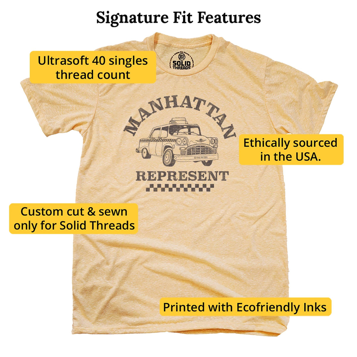Manhattan Represent Funny Signature T-shirt in Triblend Gold - Fit Attributes