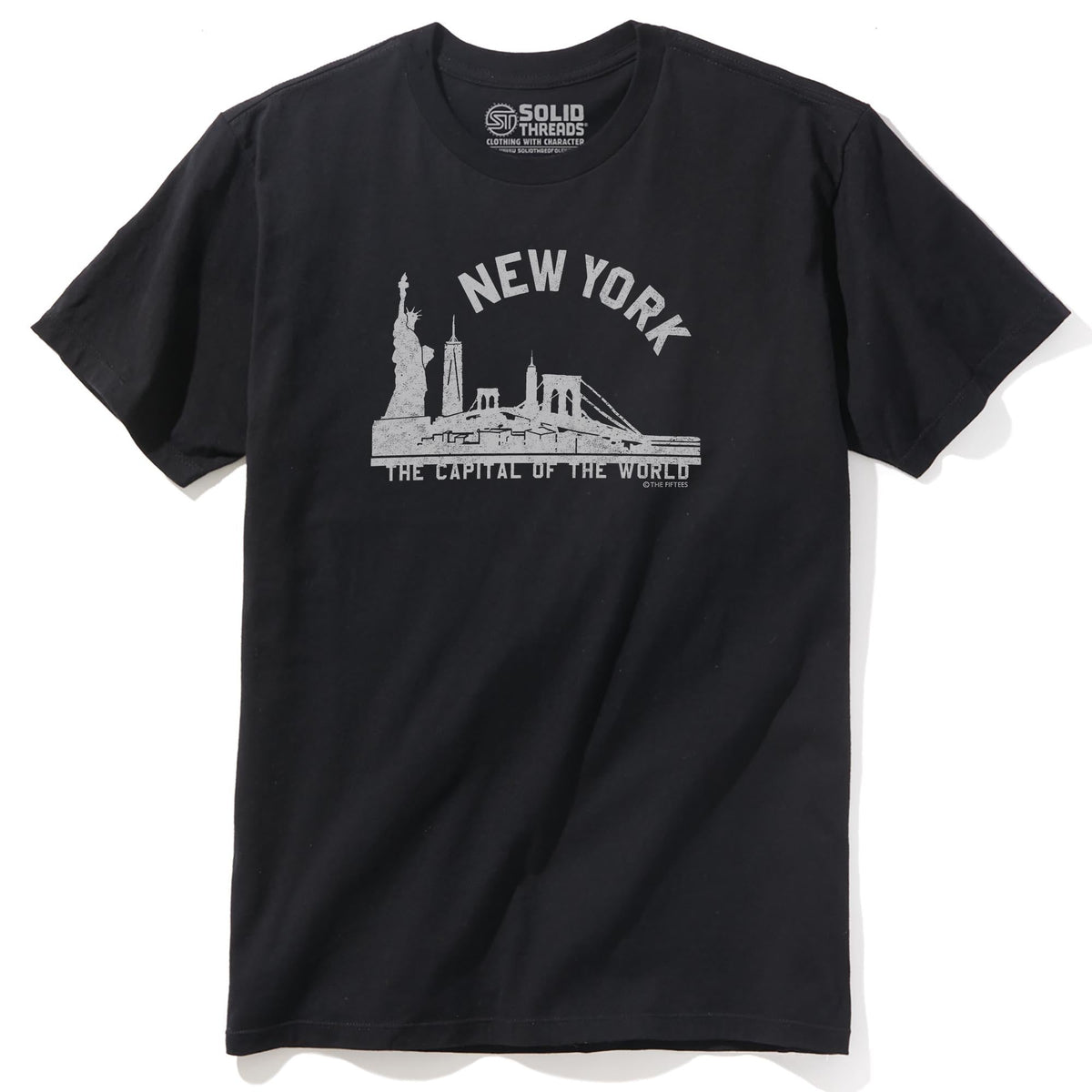 New York The Capital Of The World Cool Staple T-shirt in Black - Front View