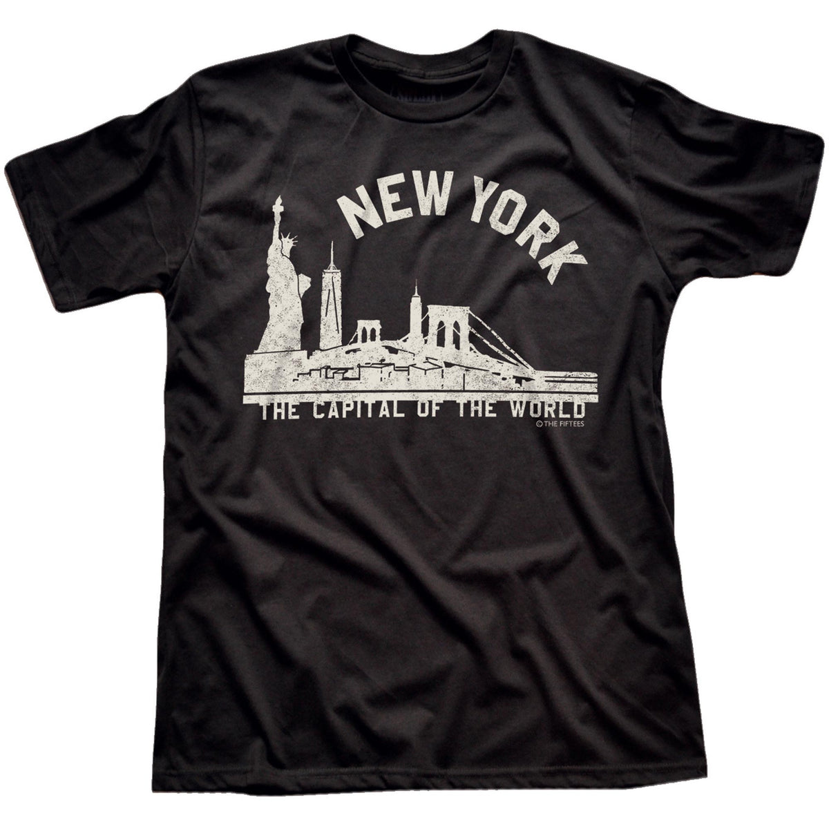 Men&#39;s New York The Capital Of The World Cool Graphic  T-shirt | Vintage New York City  Tee | Solid Threads