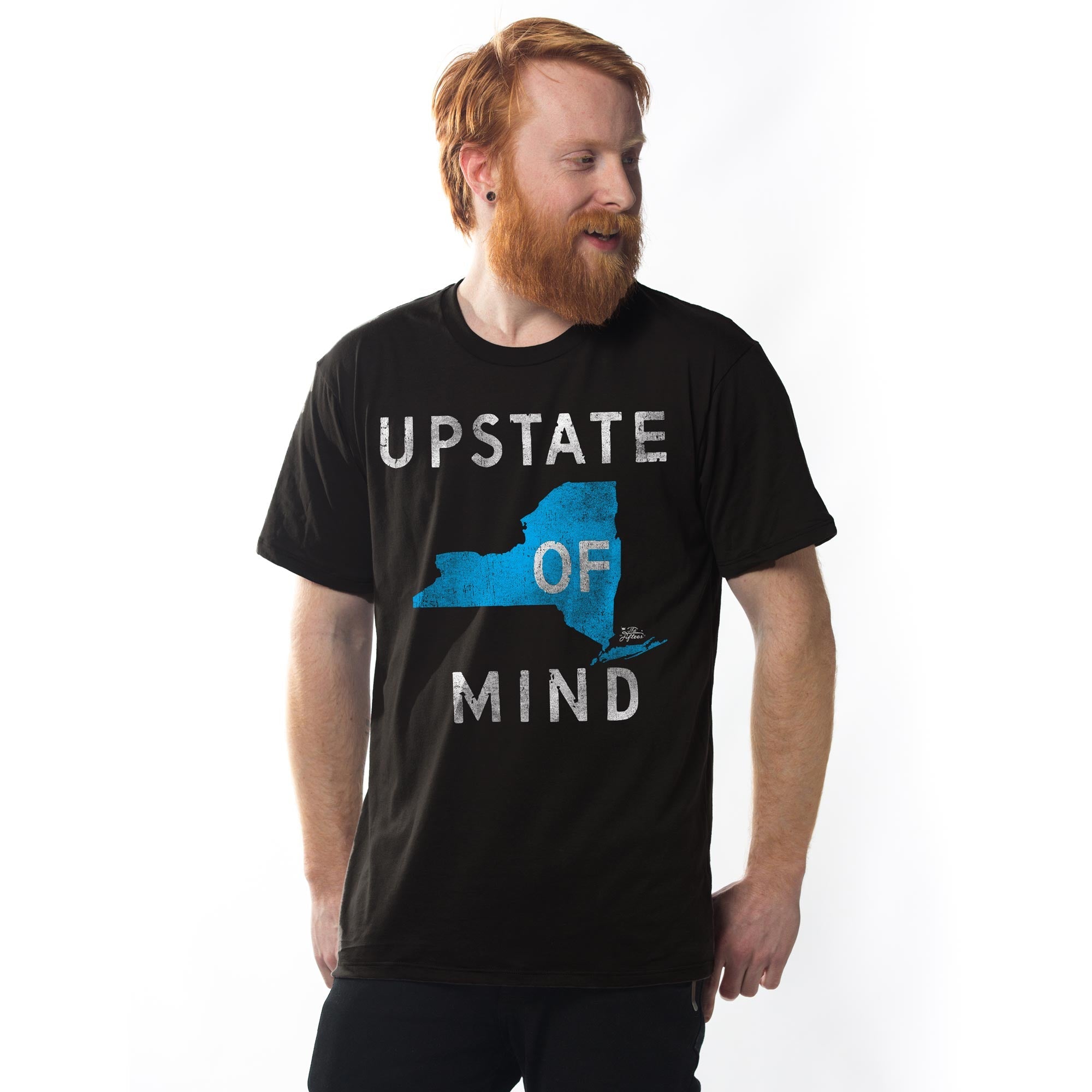 Men's Upstate Of Mind Cool Graphic  T-shirt | Vintage New York Upstate  Tee | Solid Threads