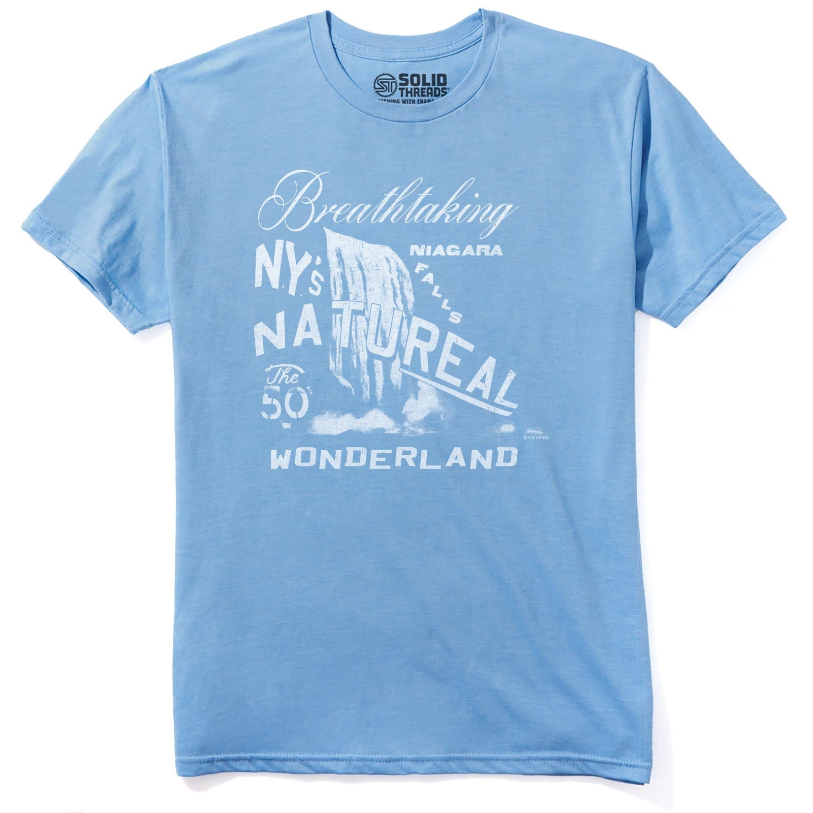 Niagara Falls Cool Staple T-shirt in Light Blue Heather - Front View