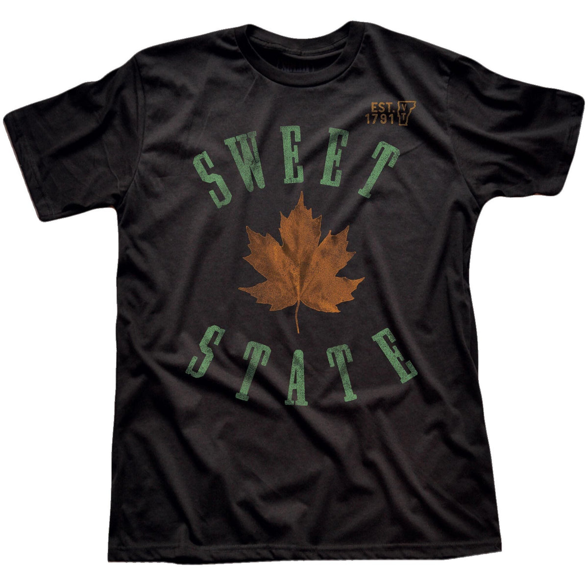 Men&#39;s Sweet State Cool Graphic T-Shirt | Vintage VT Maple  Tee | Solid Threads