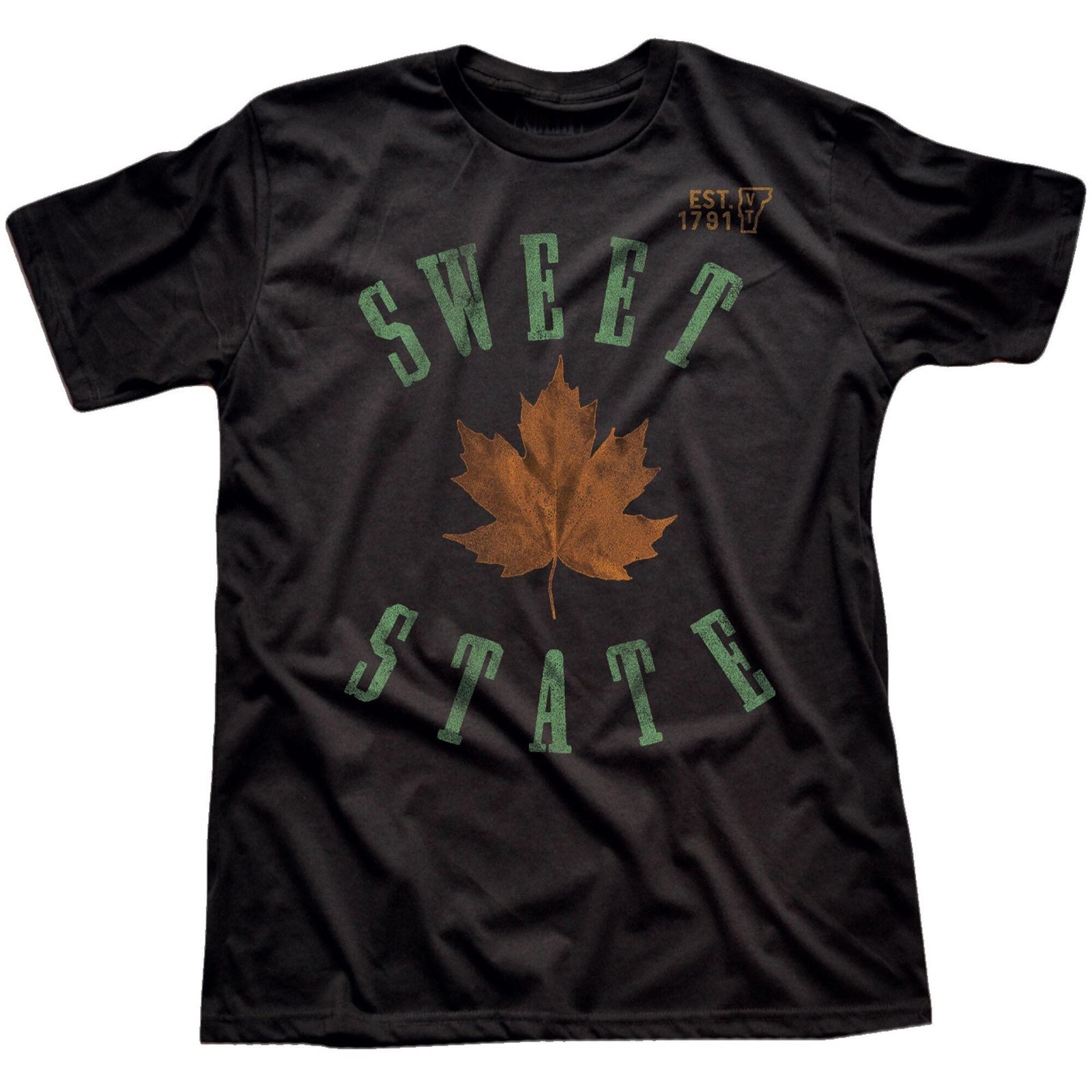 Men's Sweet State Cool Graphic T-Shirt | Vintage VT Maple  Tee | Solid Threads