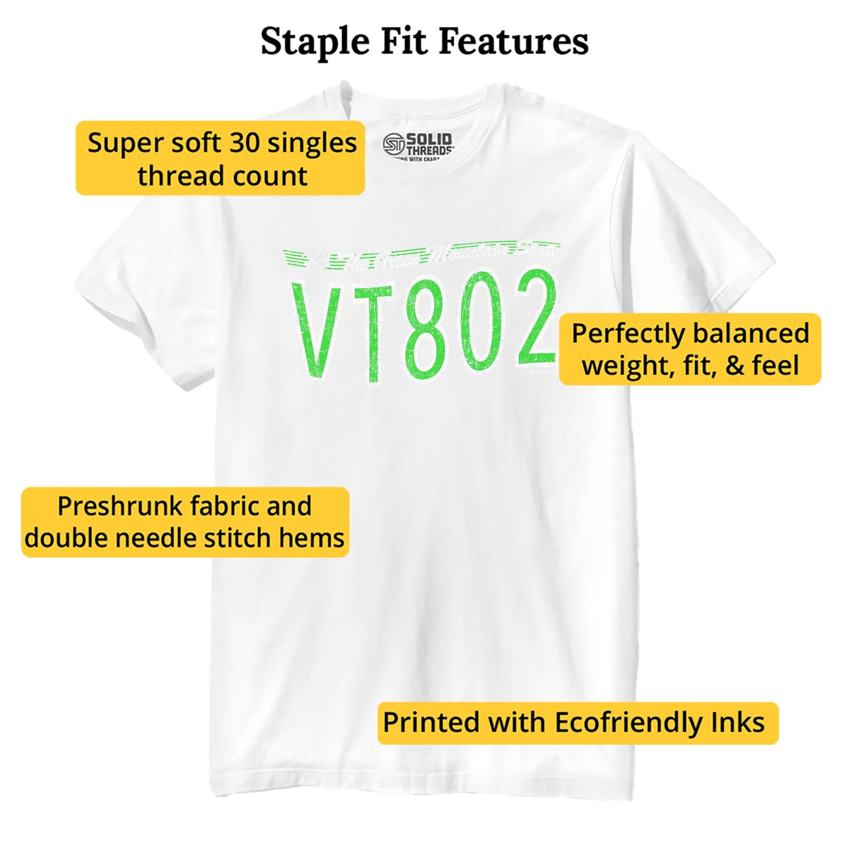 Vt802 Cool Staple T-shirt in White - Fit Attributes