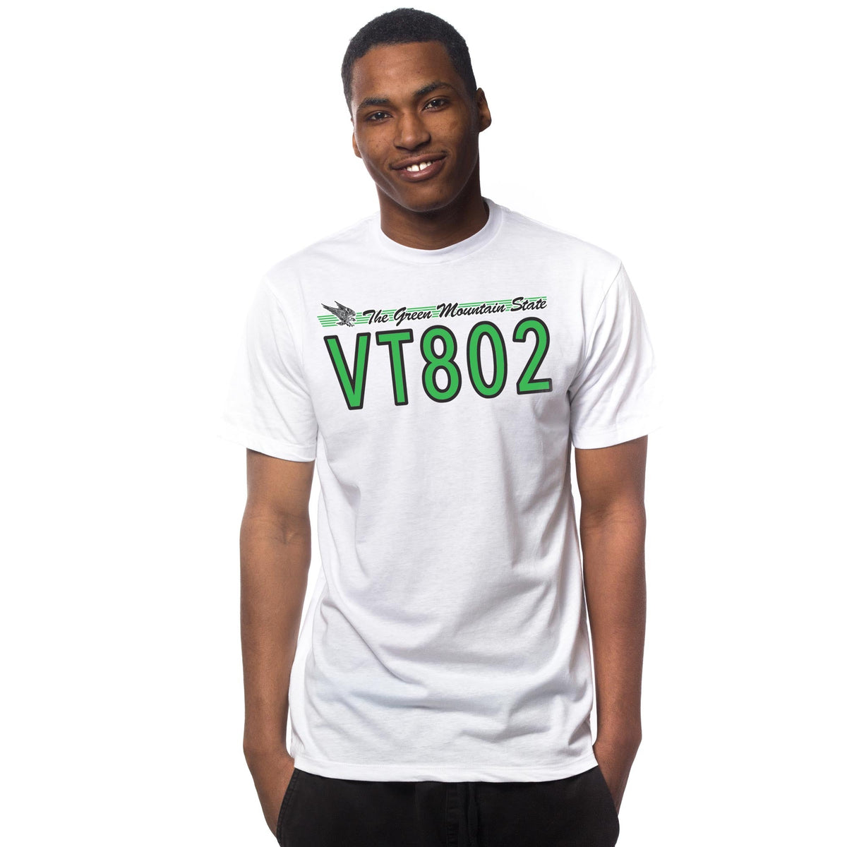 Men's VT802 Cool Graphic T-Shirt | Vintage Vermont Mountains  Tee on Model | Solid Threads