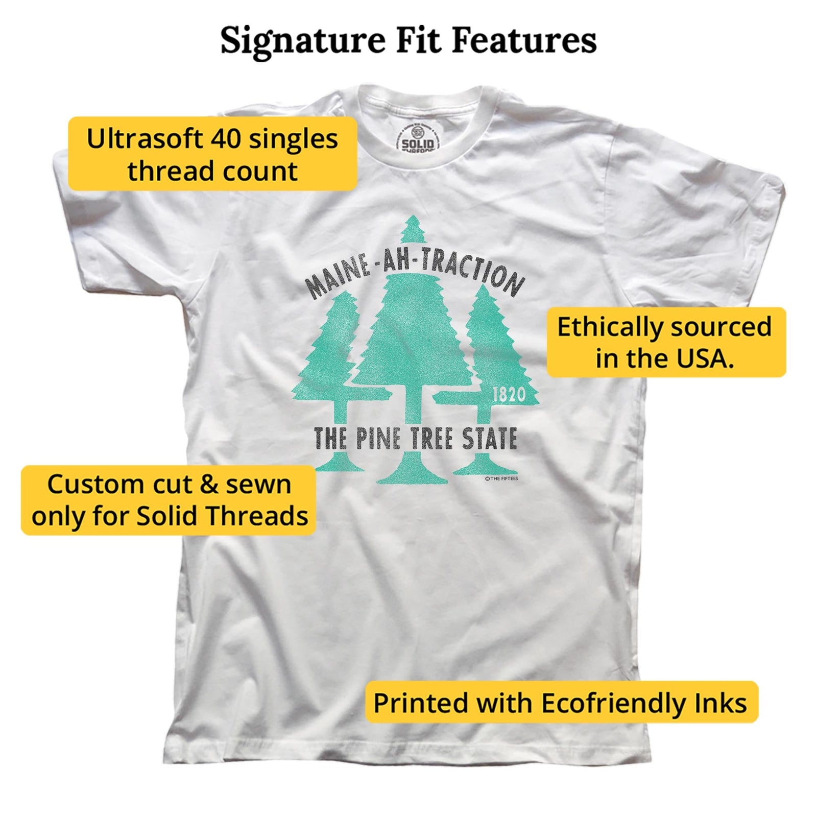 Maine Attraction Cool Signature T-shirt in White - Fit Attributes