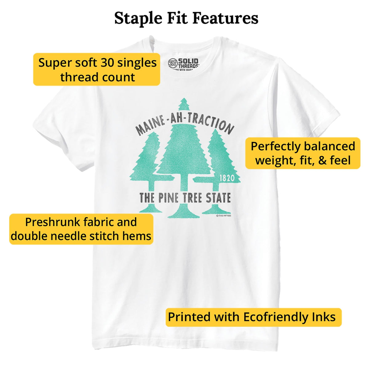 Maine Attraction Cool Staple T-shirt in White - Fit Attributes