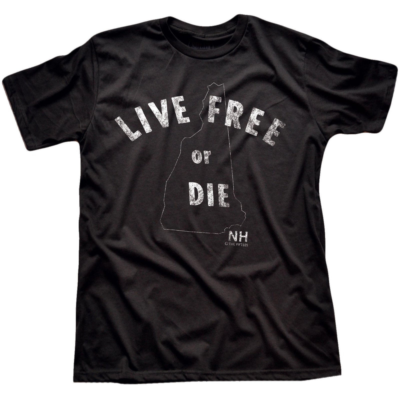 Men's Live Free Or Die Cool Graphic T-Shirt | Vintage New Hampshire Freedom  Tee | Solid Threads