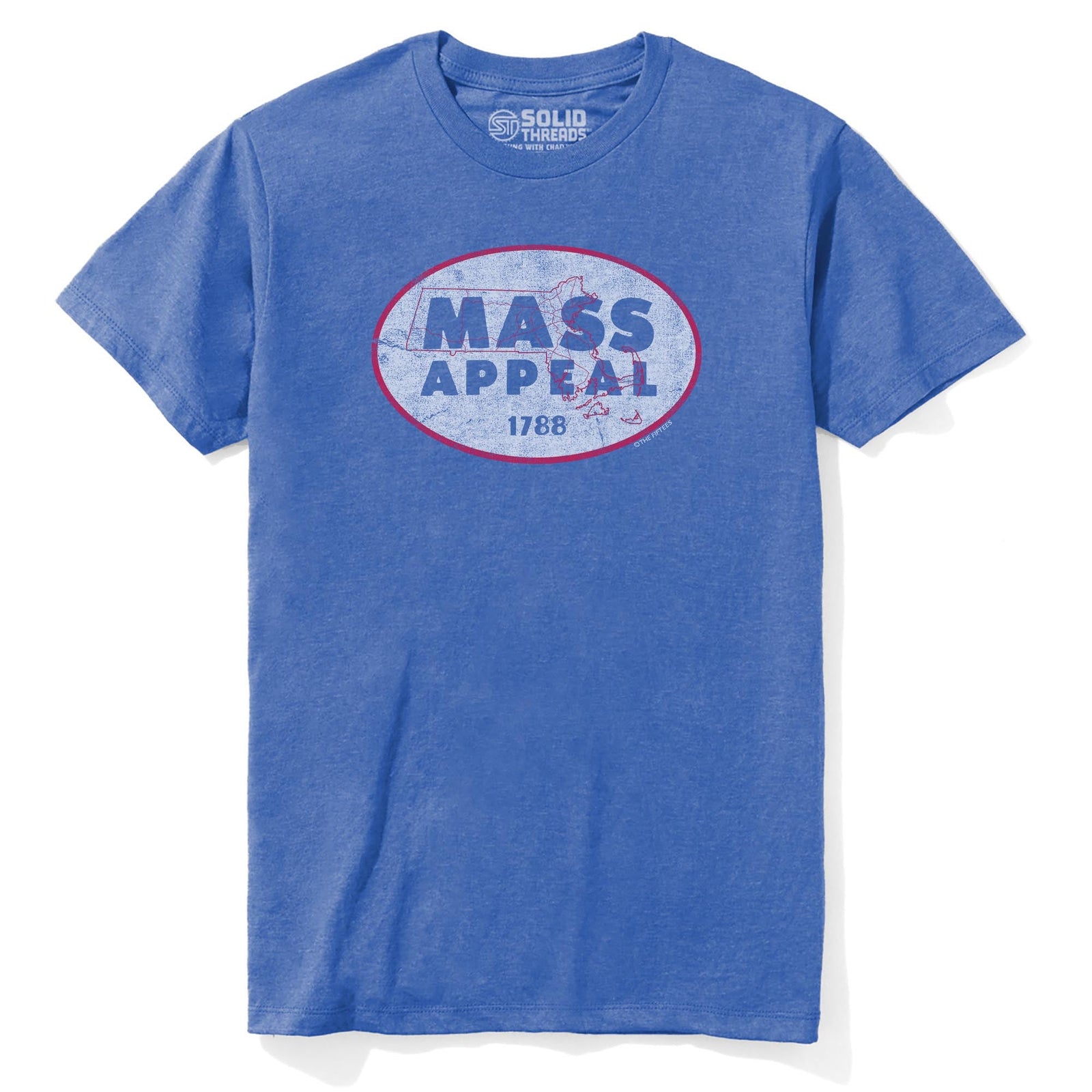 Mass Appeal Funny Staple T-shirt in Royal Heather - Front View