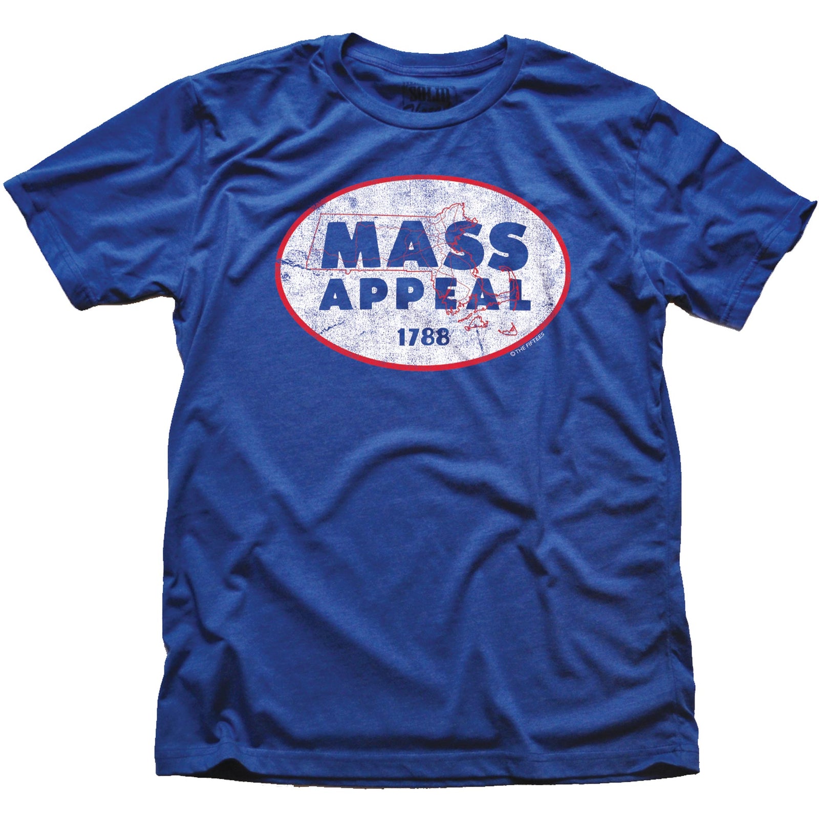 Men's Mass-Appeal Funny Graphic T-Shirt | Vintage Massachusetts Map  Tee | Solid Threads