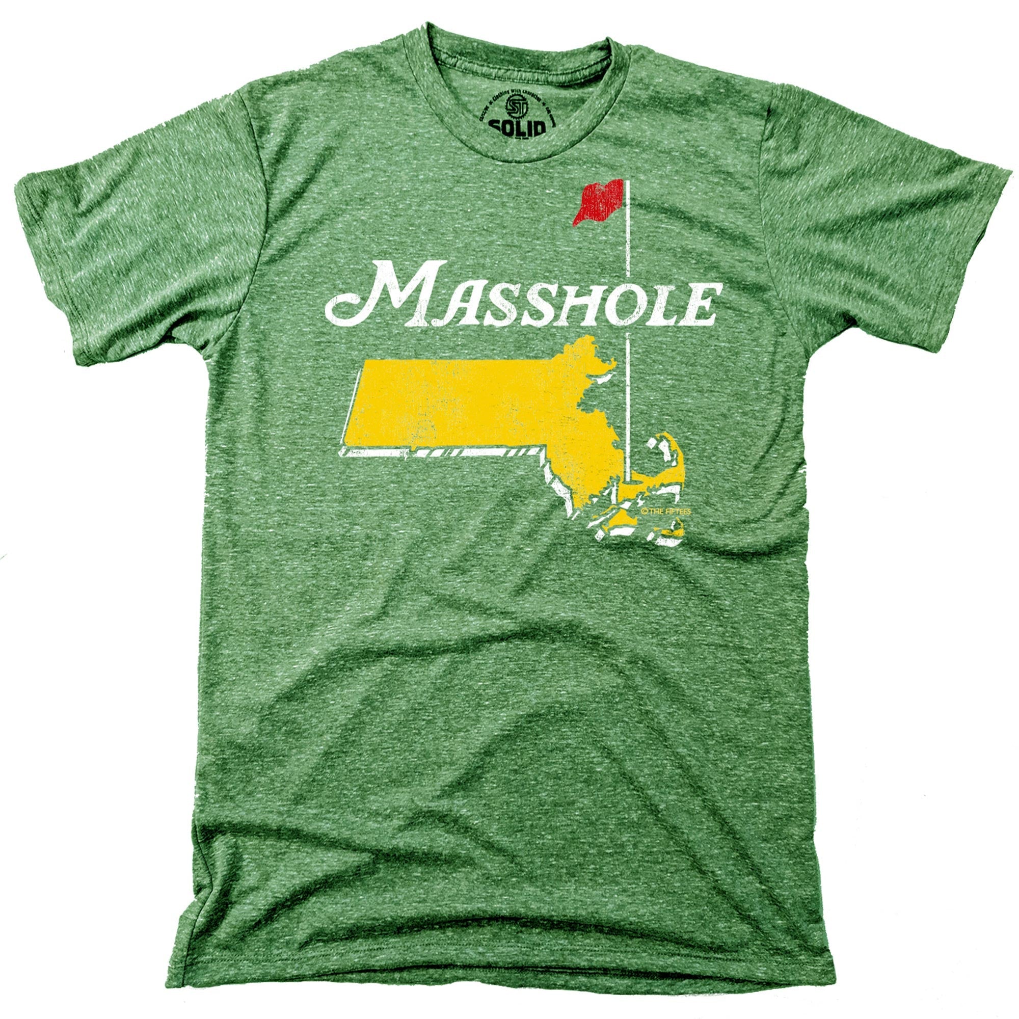 Men's Masshole Funny Graphic T-Shirt | Vintage Massachusetts Sports  Tee | Solid Threads