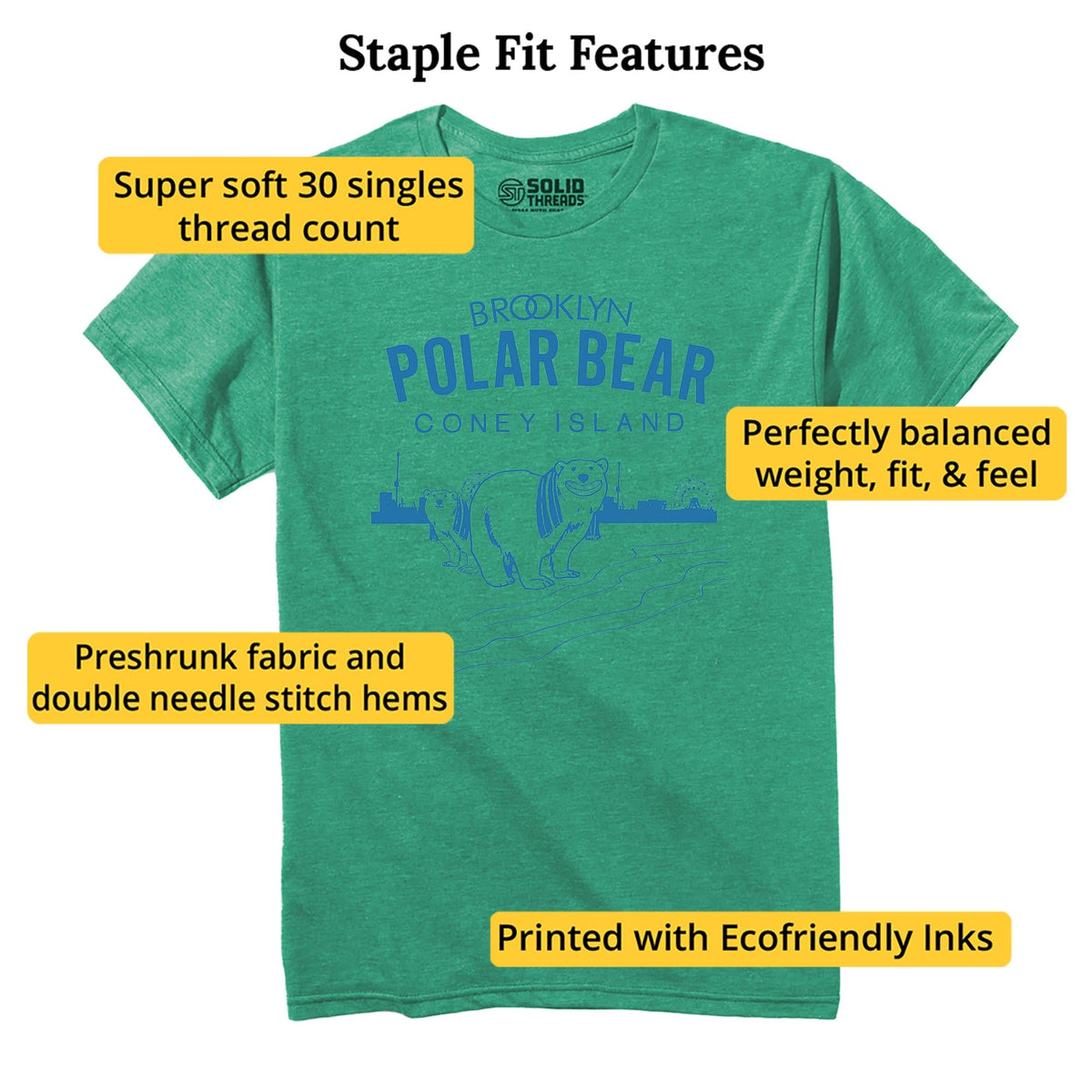 Masshole Funny Staple T-shirt in Kelly Heather - Fit Attributes